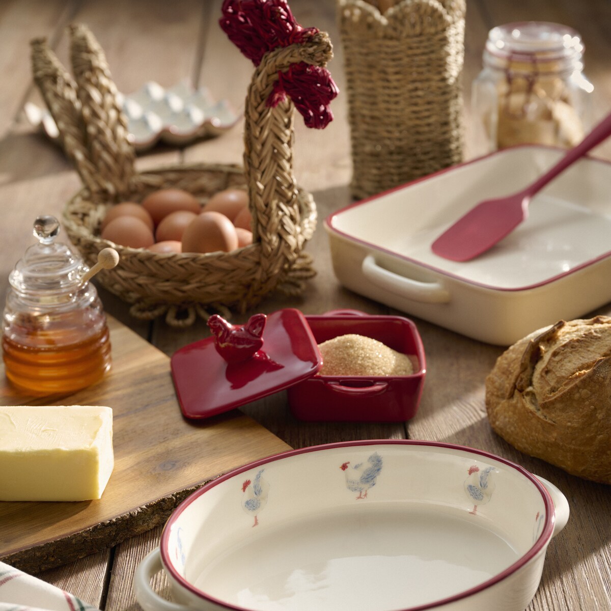 Tabuleiro de Forno Oval Farm Multicolor-5