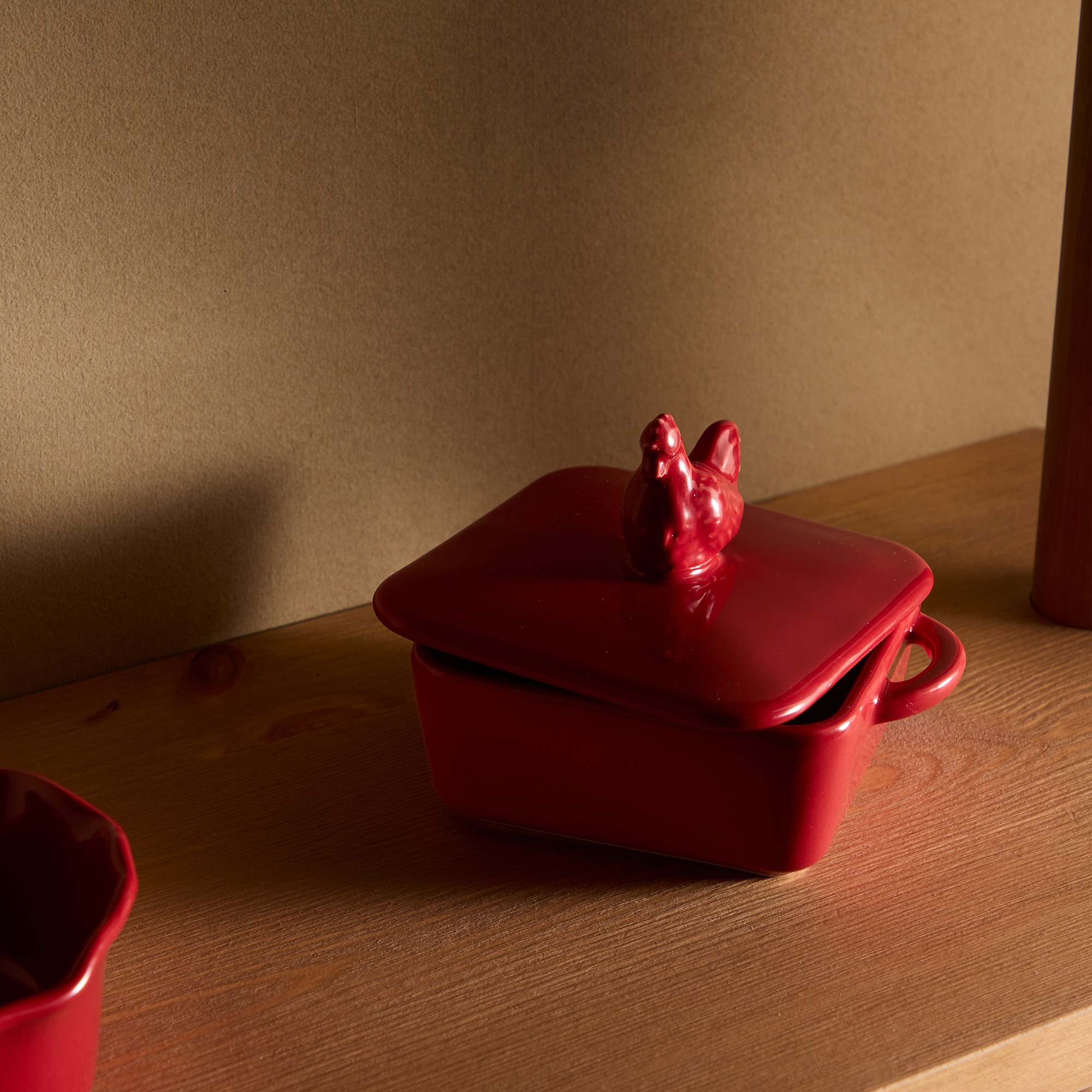 Ramequim de Cerâmica com Tampa Farm Vermelho-1