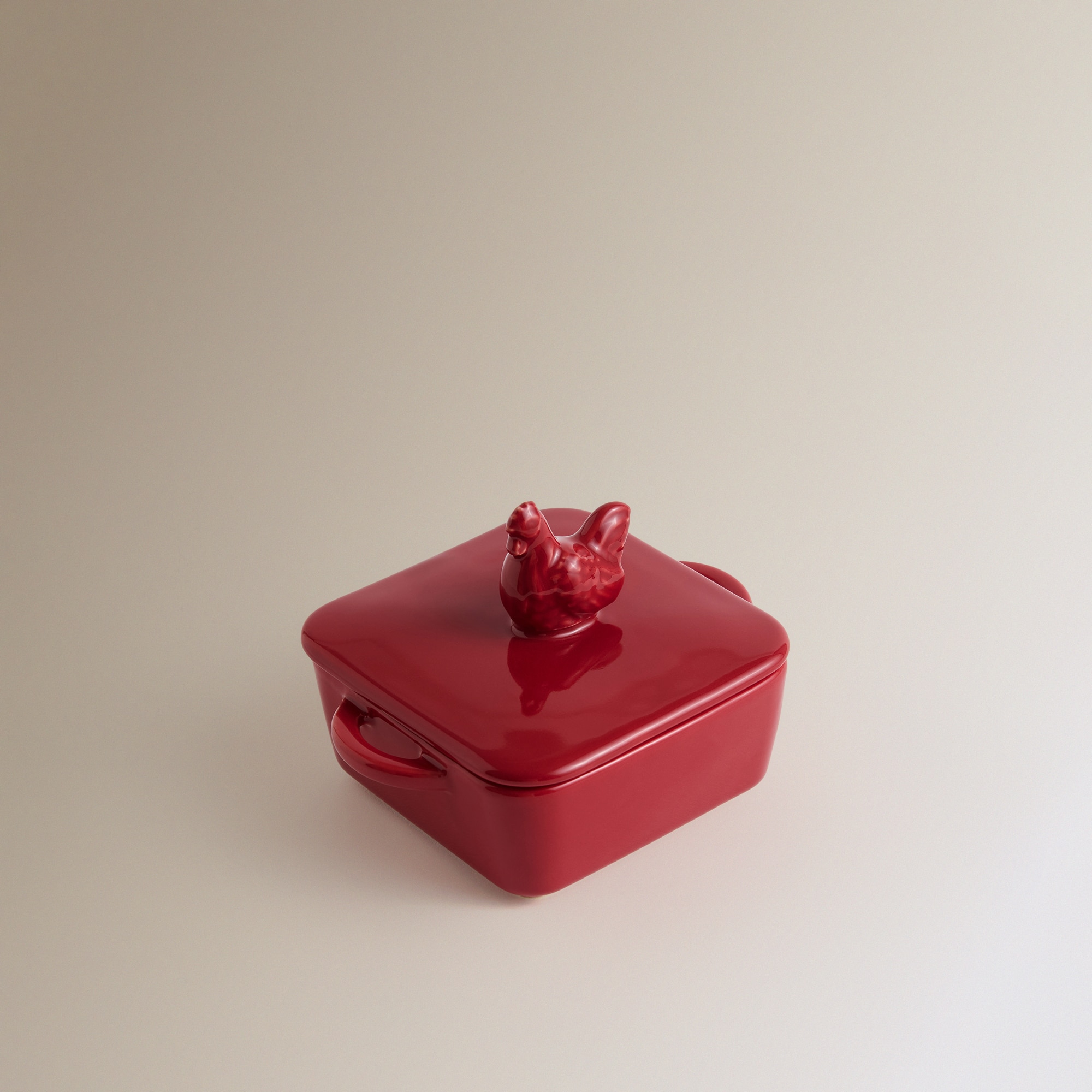 Ramequim de Cerâmica com Tampa Farm Vermelho-2