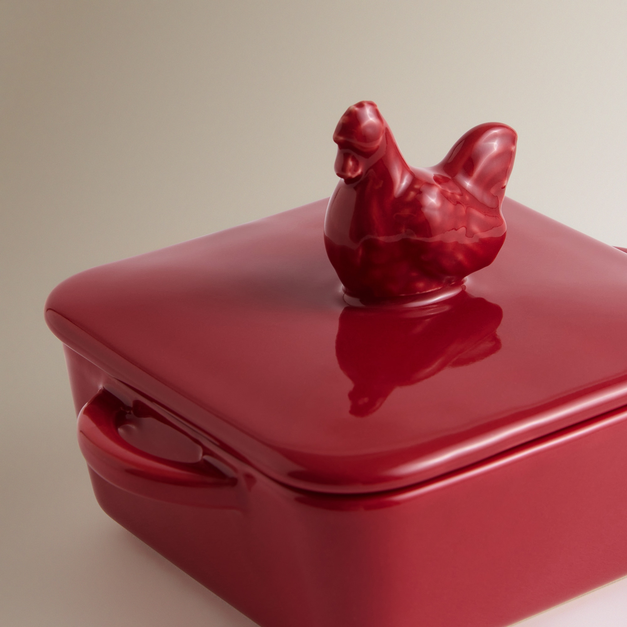 Ramequim de Cerâmica com Tampa Farm Vermelho-5