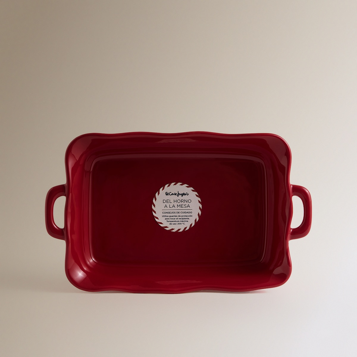 Fuente para horno rectangular Navidad Rojo-2