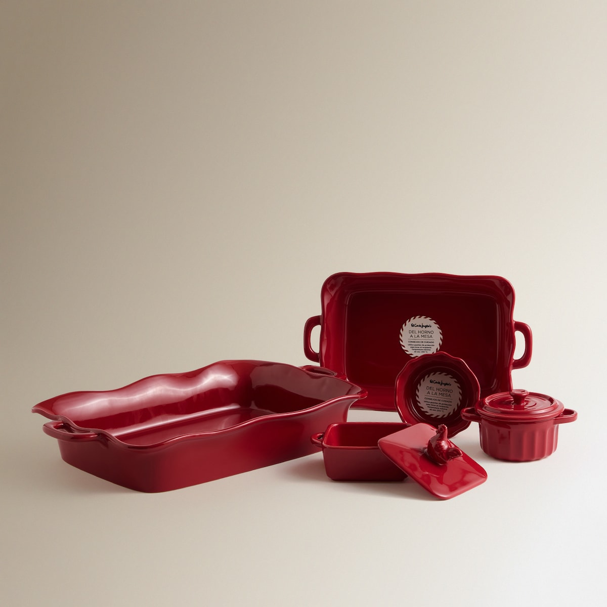 Fuente para horno rectangular Navidad Rojo-5