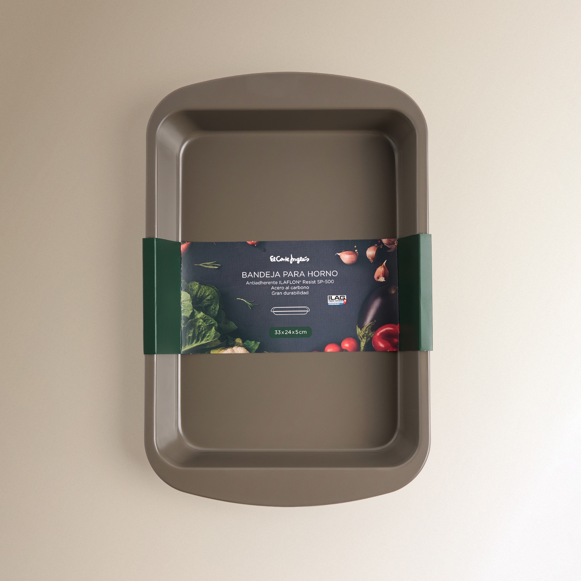 Tabuleiro Fundo de Aço para o Forno com Asas Cinzento-4