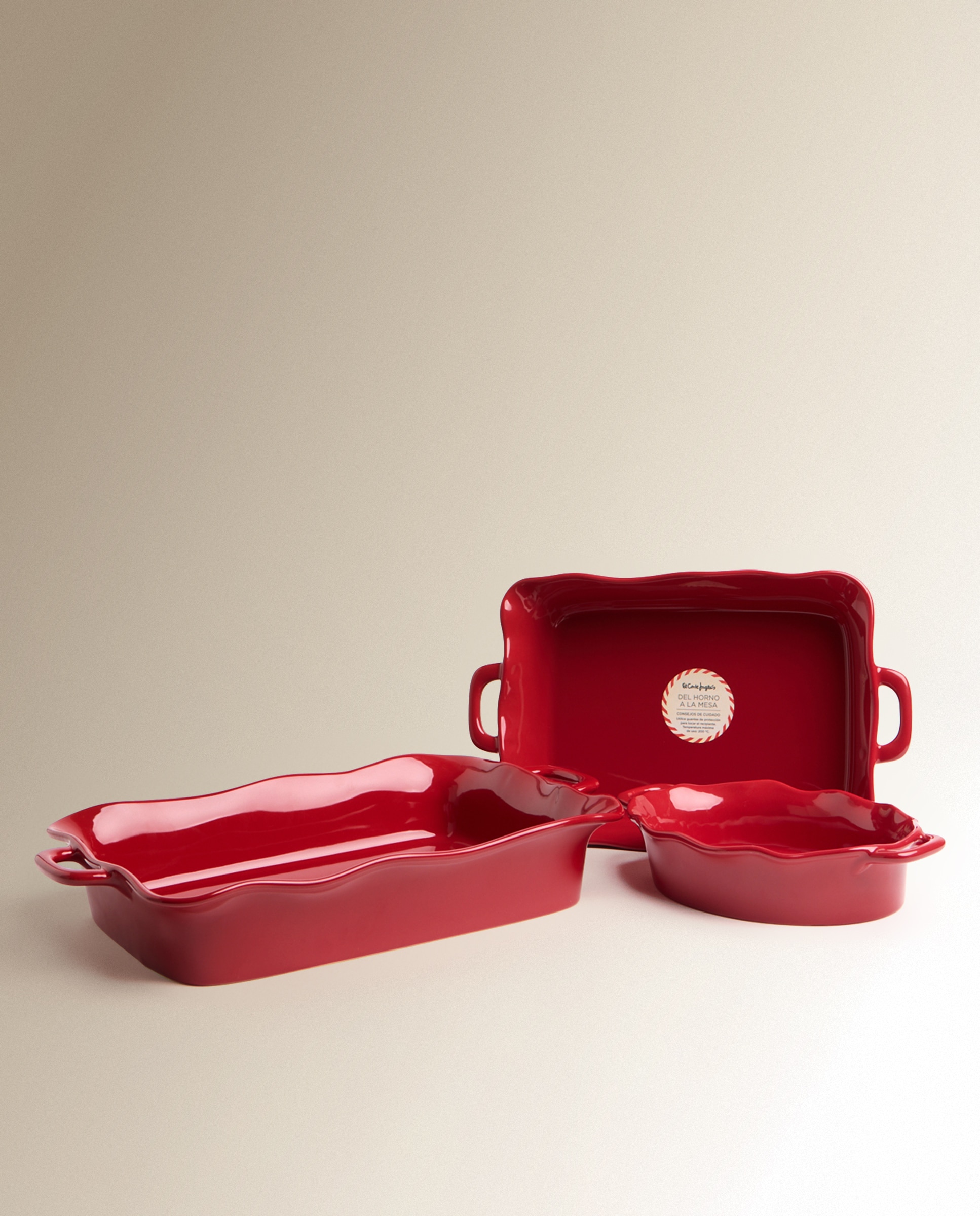 Fuente de horno de cerámica Navidad - Rojo 35 x 21,7 cm Rojo-5