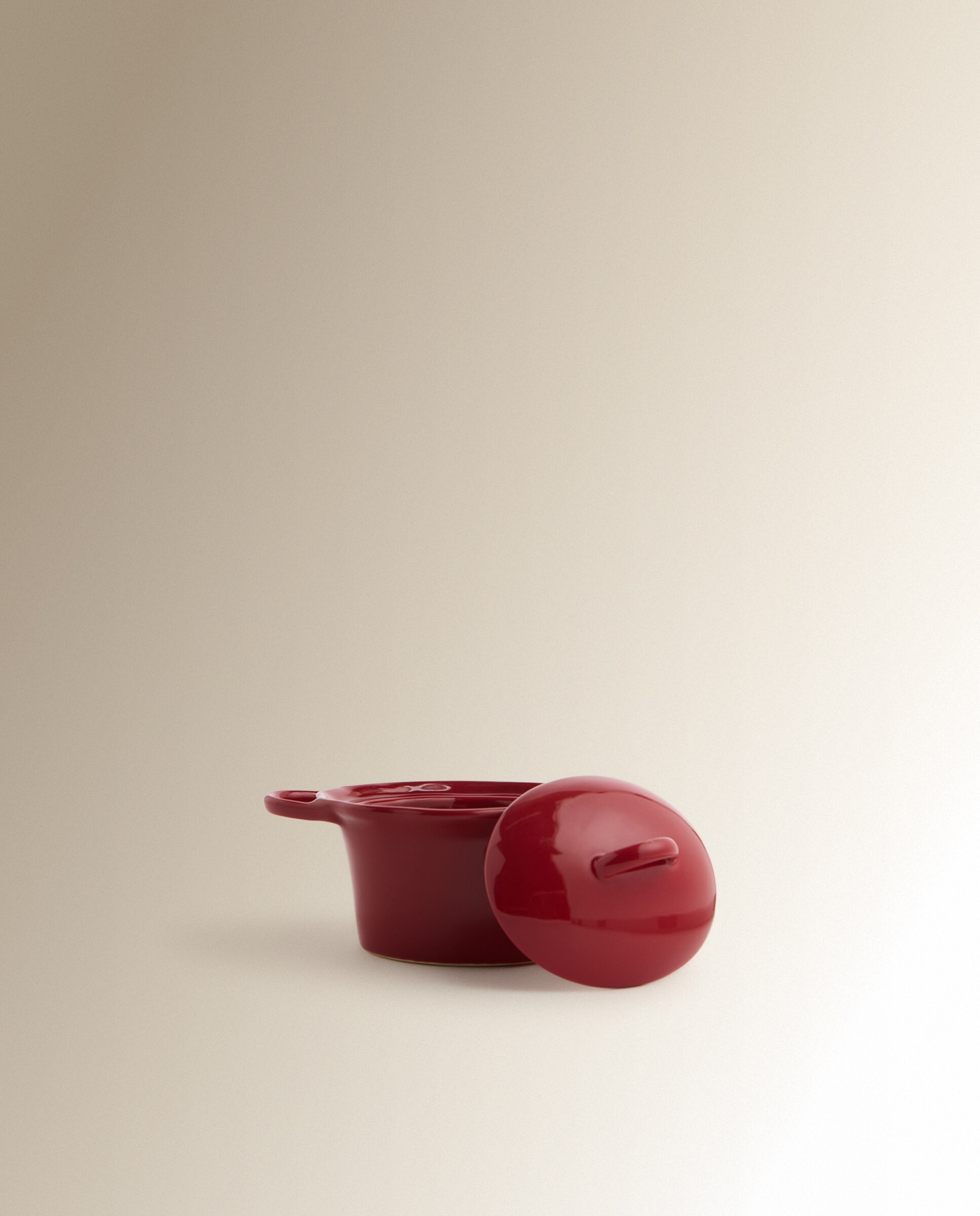 Ramekin com Tampa de Cerâmica Natal Vermelho-2