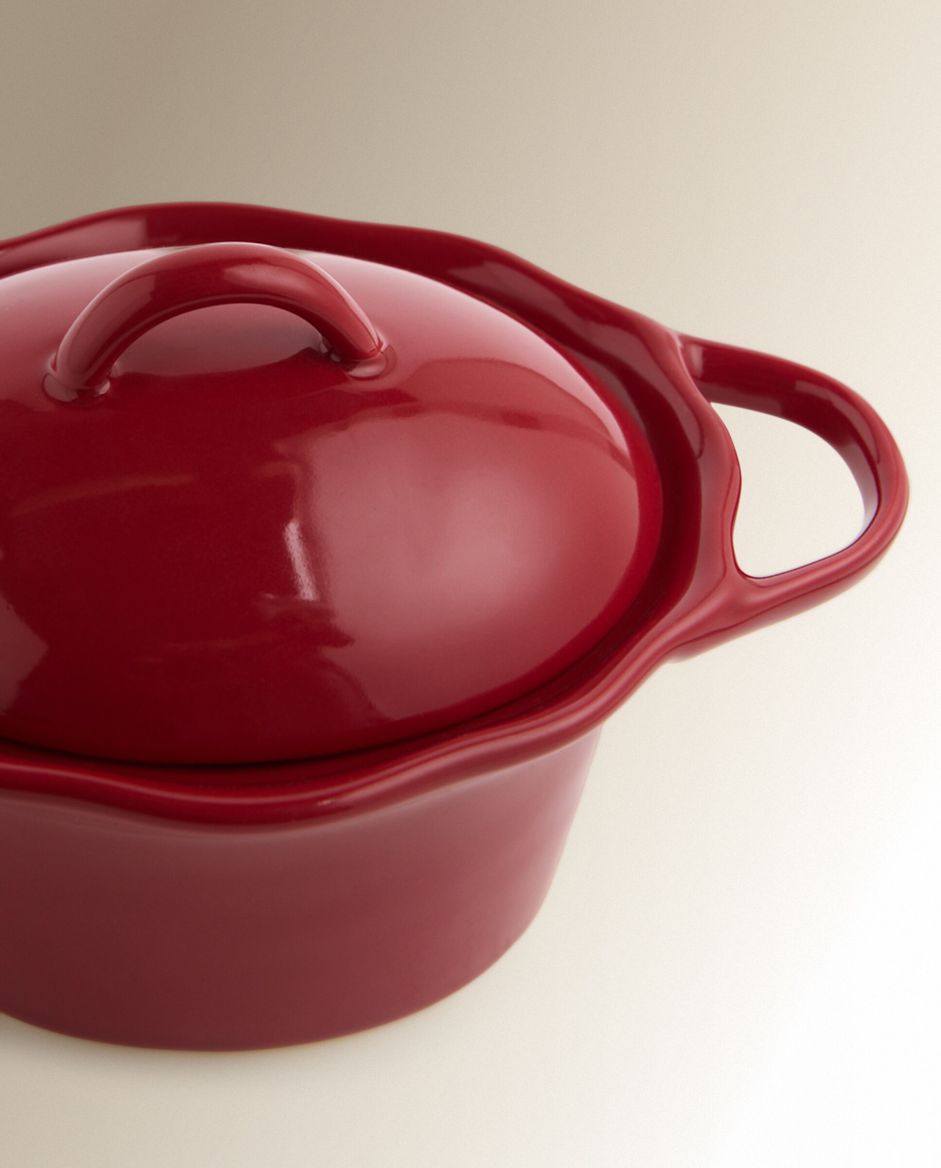 Ramekin com Tampa de Cerâmica Natal Vermelho-3
