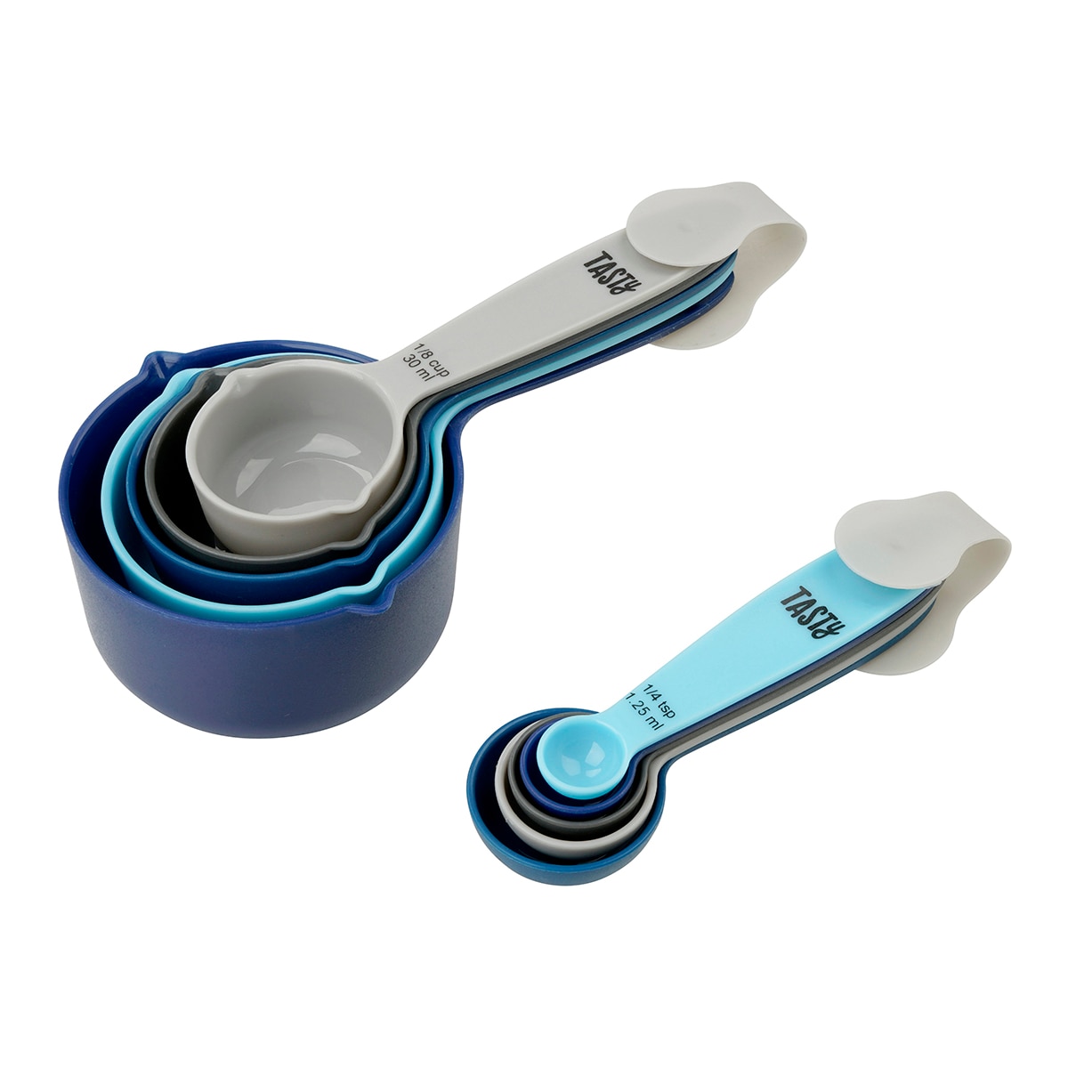 Set de 10 cucharas y tazas medidoras Tasty Gris-1