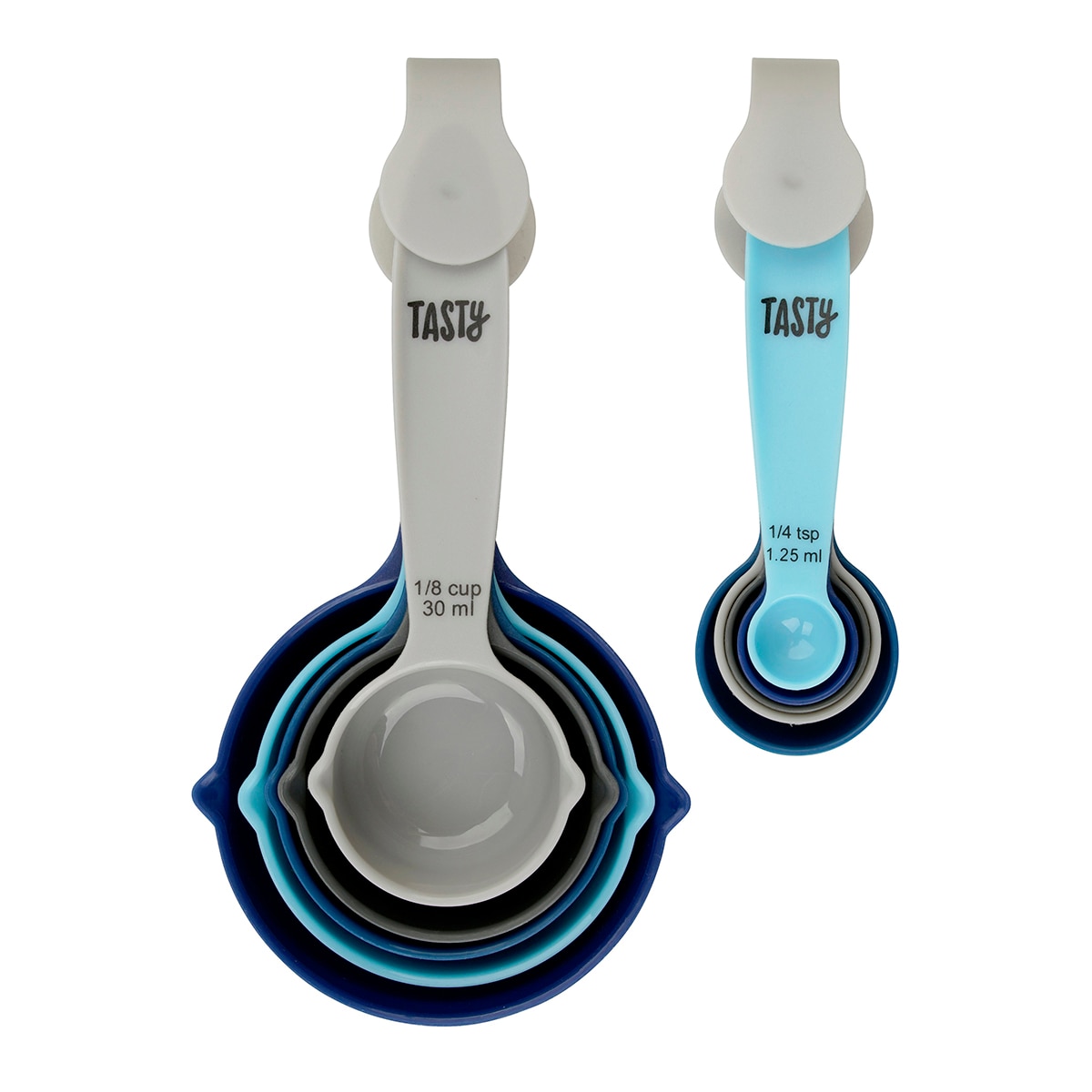 Set de 10 cucharas y tazas medidoras Tasty Gris-2