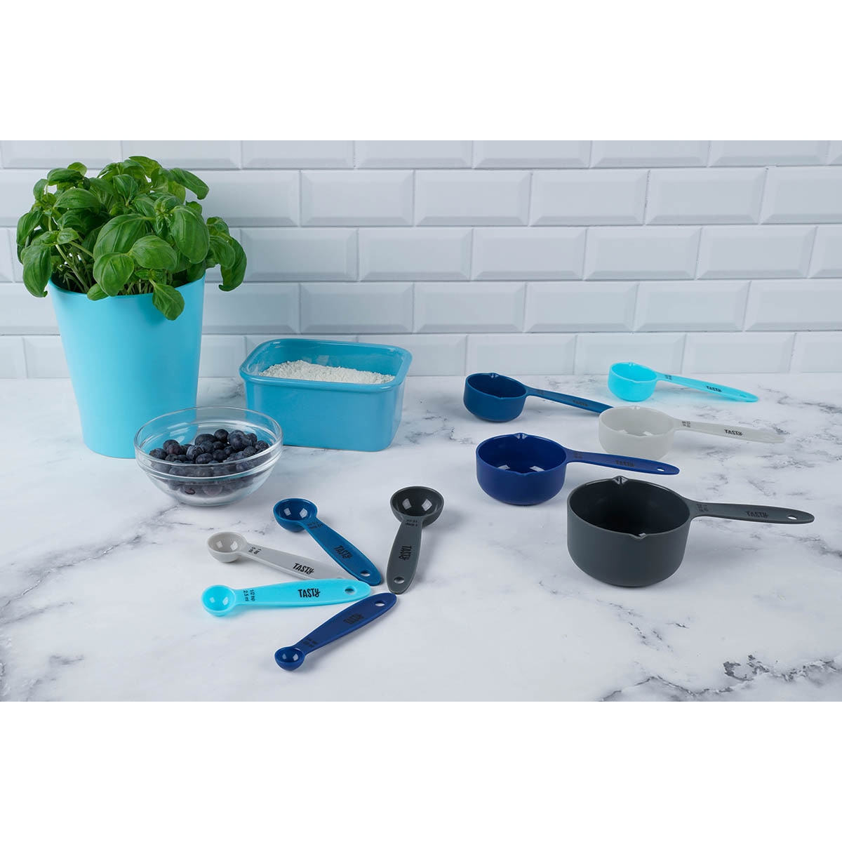 Set de 10 cucharas y tazas medidoras Tasty Gris-7
