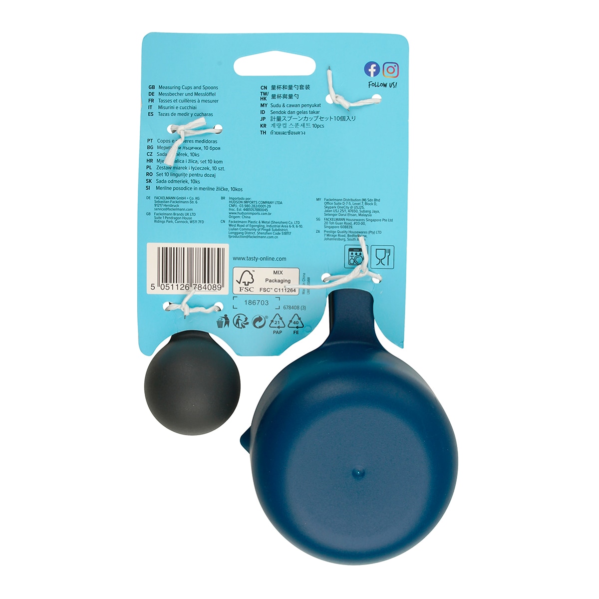 Set de 10 cucharas y tazas medidoras Tasty Gris-10