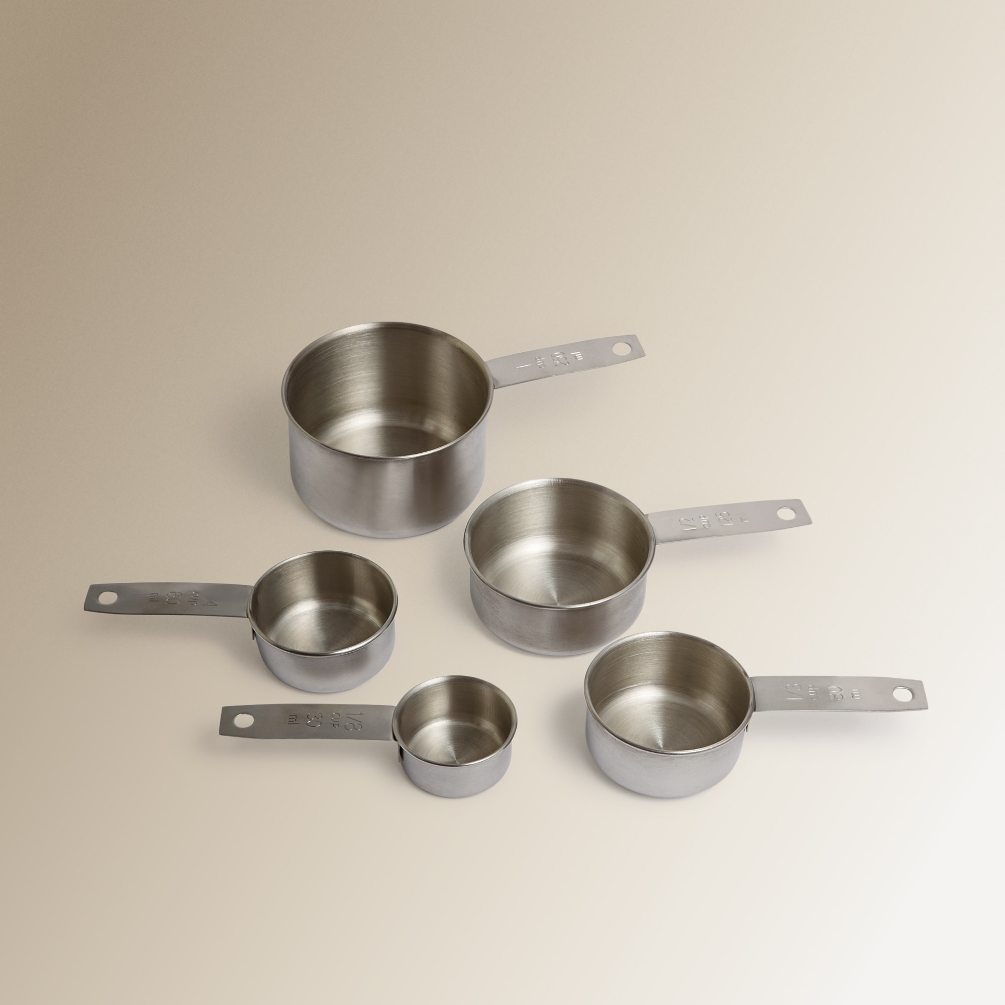 Conjunto de 5 Chávenas Medidoras de Aço Inoxidável Aço-3