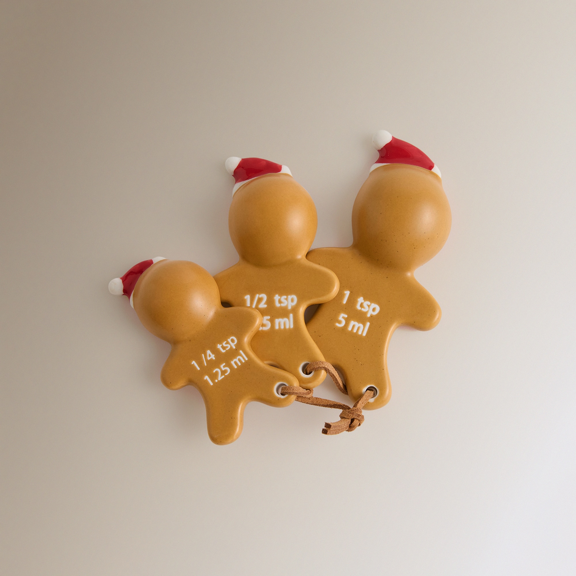 Conjunto de 3 Colheres Medidoras Bolacha de Gengibre Natal Multicolor-3