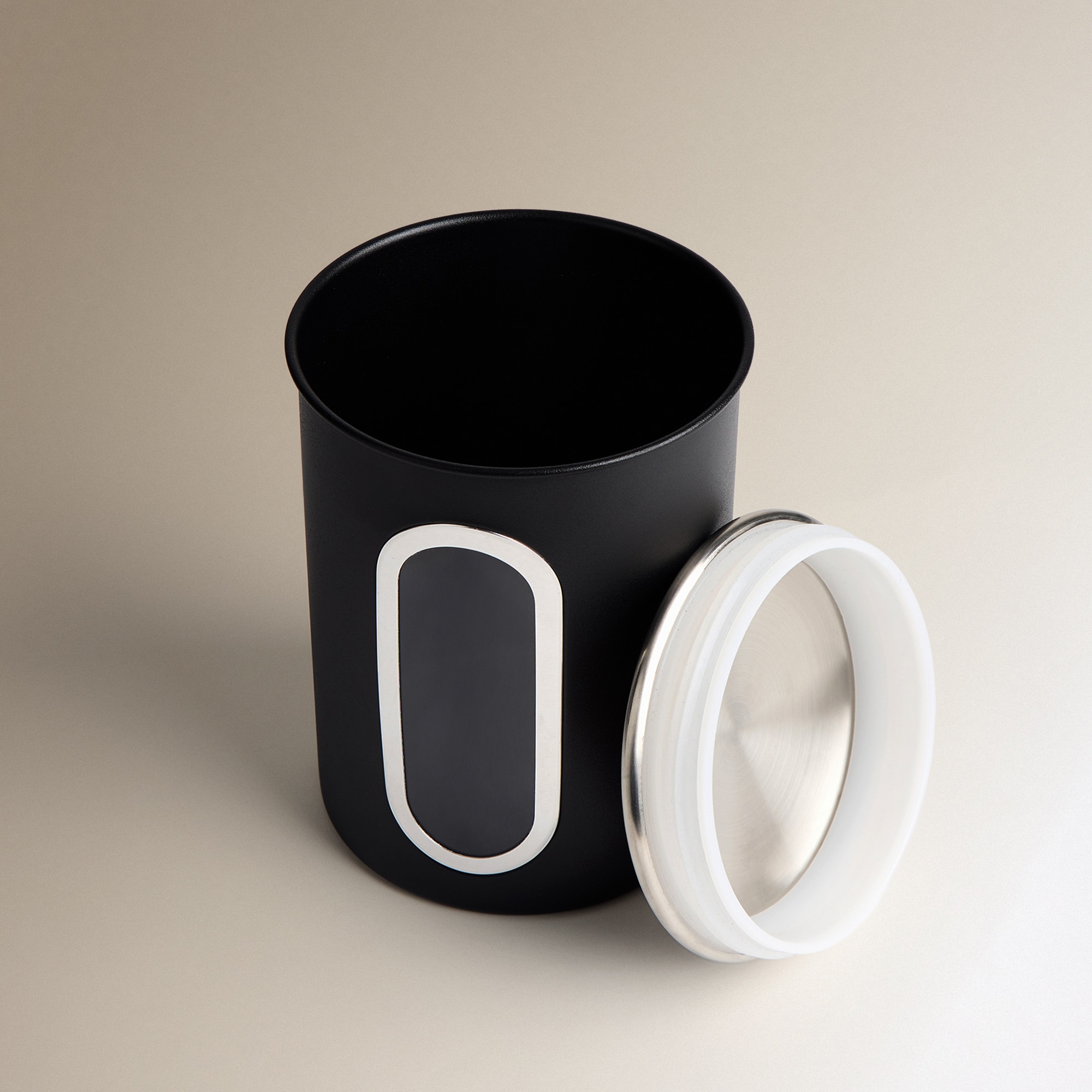 Lata para café em aço inoxidável Preto-2