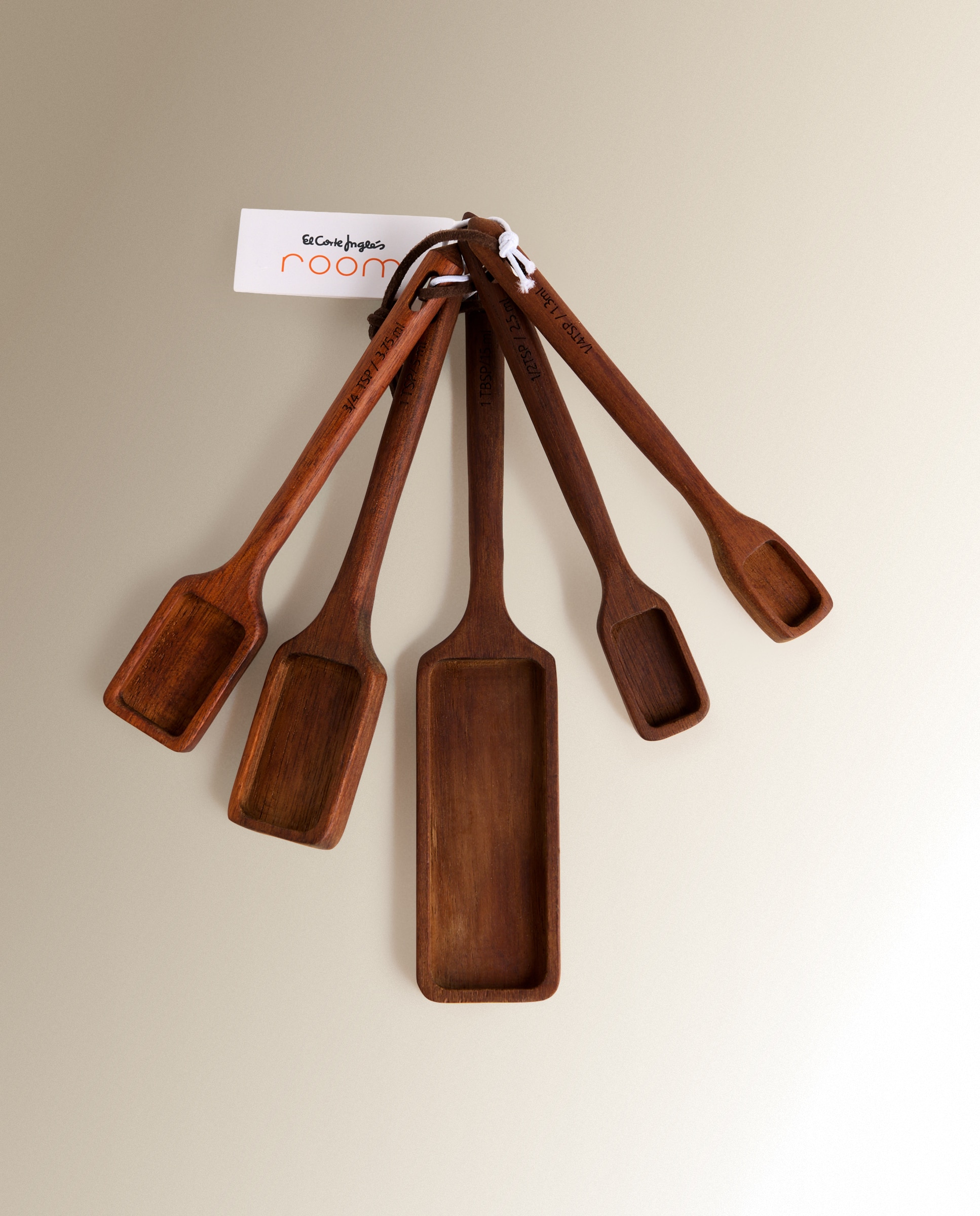 Set de 5 cucharas medidoras de madera Contemporáneo - Natural Natural-3