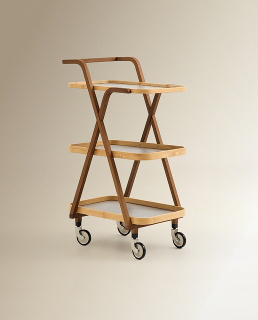 Carrito auxiliar de madera