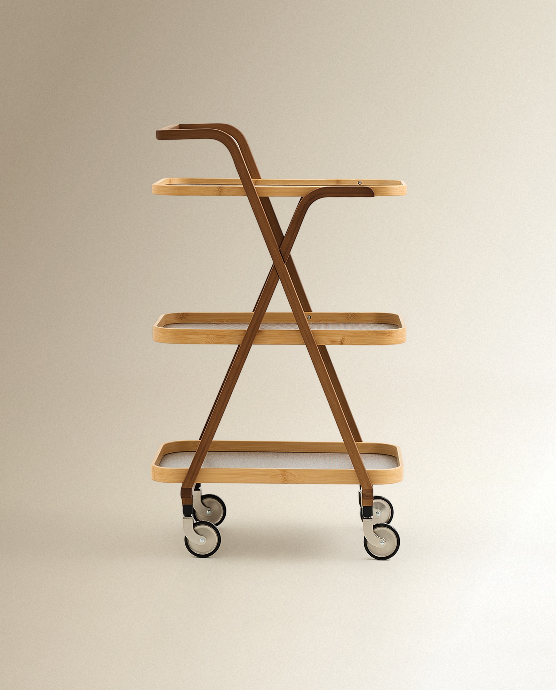 Carrinho Auxiliar de Madeira Natural-2