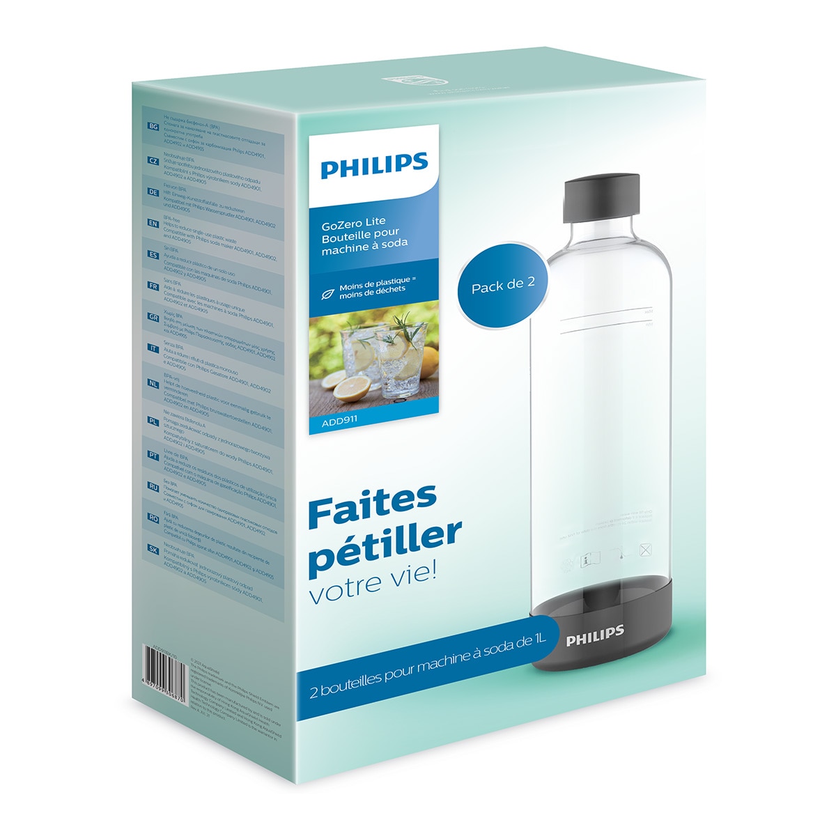Pack de 2 Garrafas para Máquina de Refrigerante Lite Preto-3