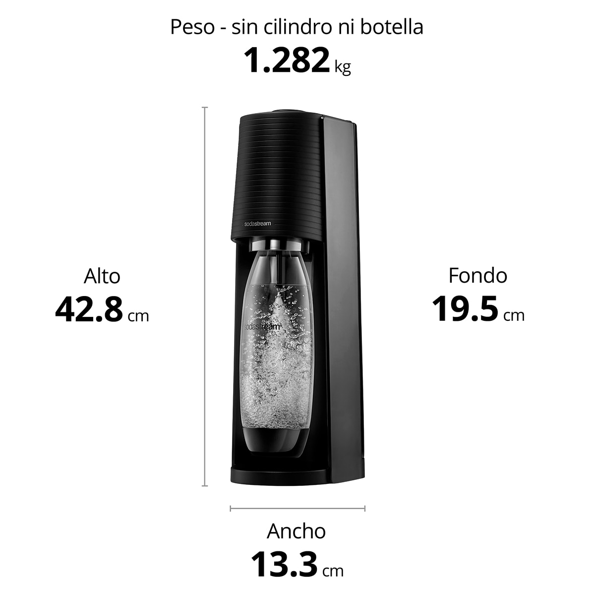 Máquina para gasificar agua Terra SodaStream Negro-6