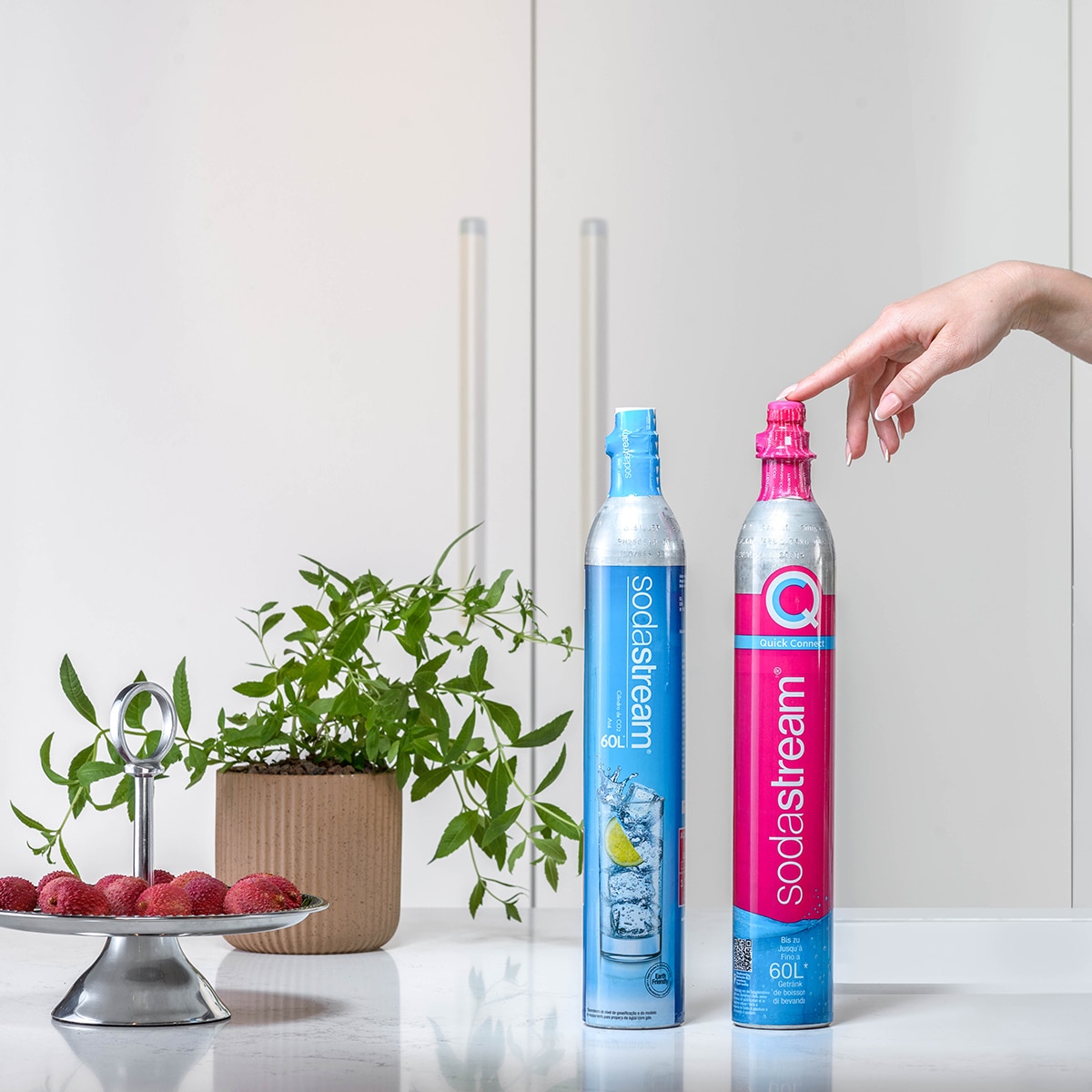 Cilindro de CO2 Quick Connect Sodastream Rosa-3