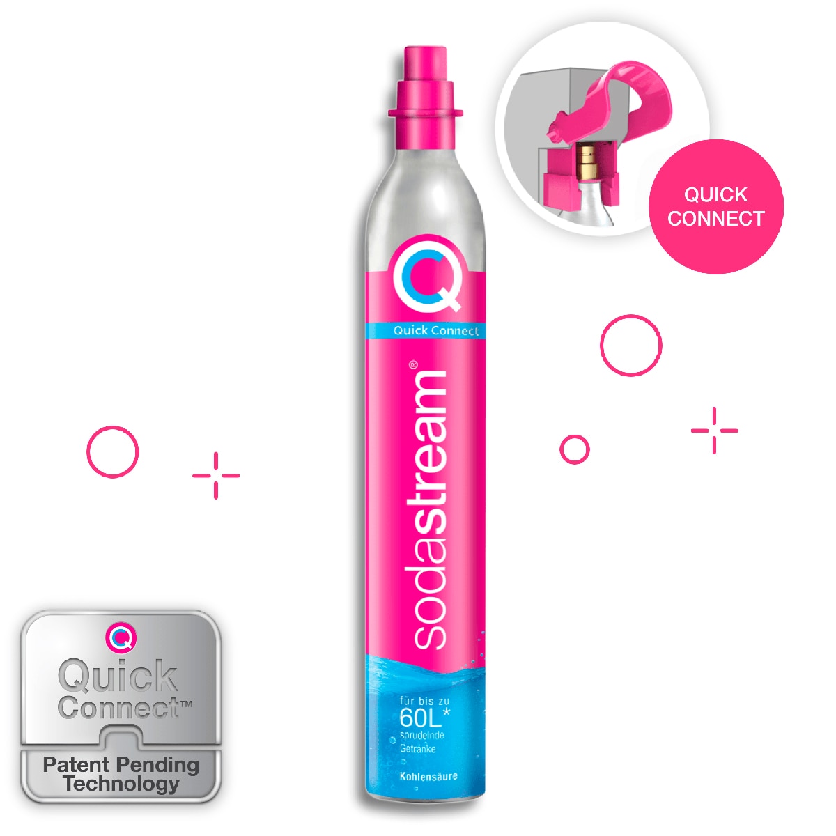 Cilindro de CO2 Quick Connect Sodastream Rosa-5
