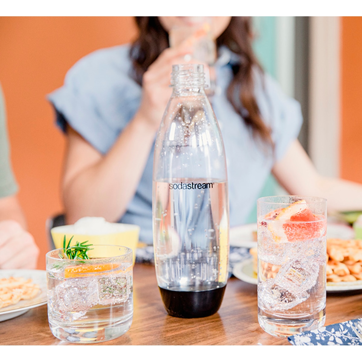 Set 2 botellas de plástico para máquina Sodastream Negro-2