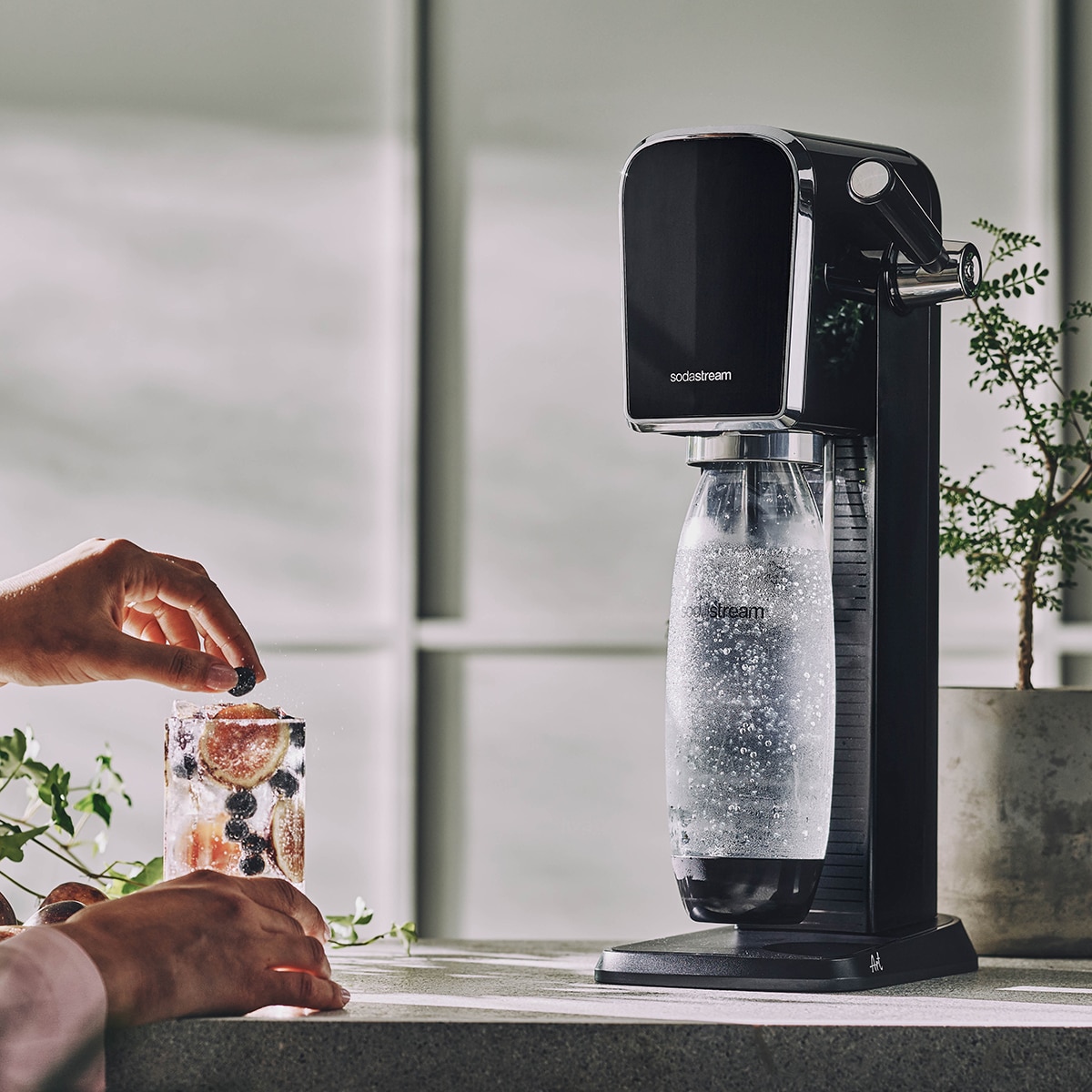 Máquina de Carbonatação de Água com Cilindro e Frasco Art - Preto Preto-6