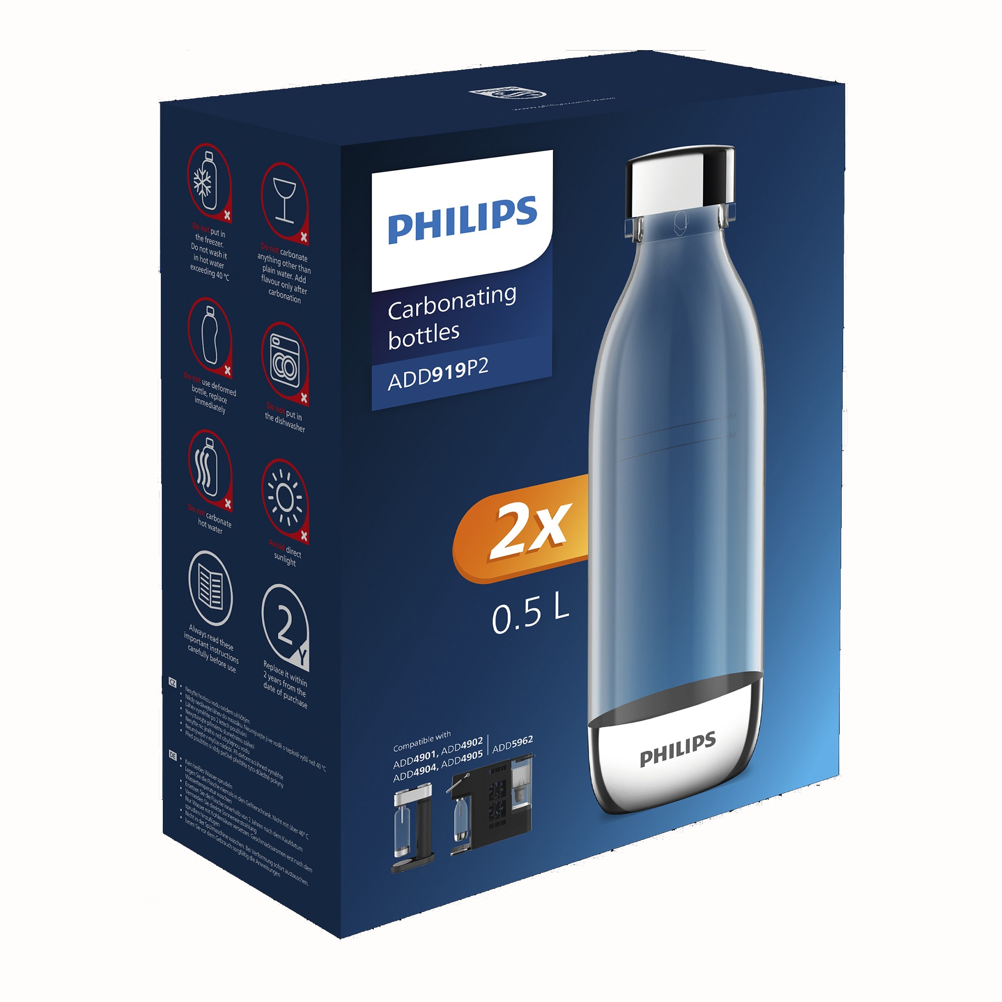 Conjunto de 2 Garrafas de 500 ml Sodamaker Transparente-2