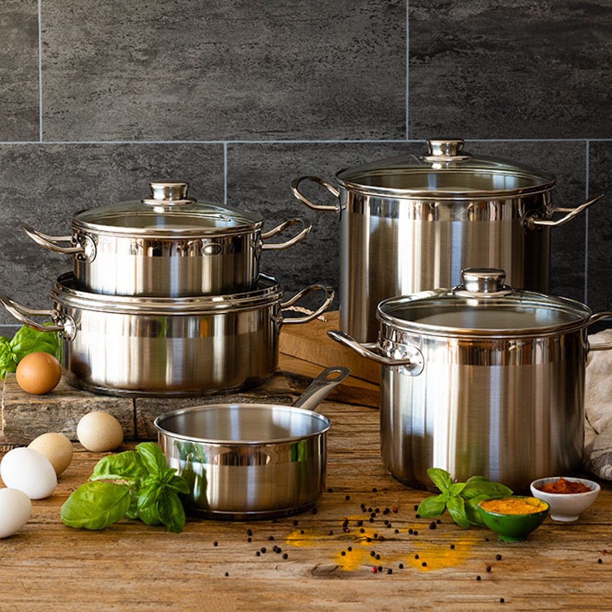 Trem de cozinha de 5 peças Profesional Bra Aço-8