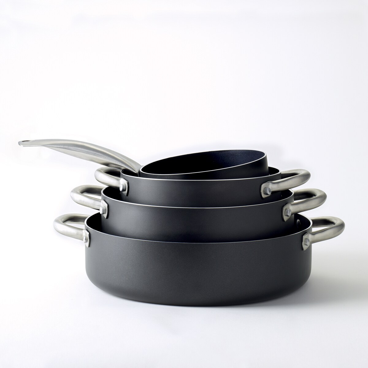 Batería de cocina de 4 piezas Aluminio Basics El Corte Inglés Negro-2