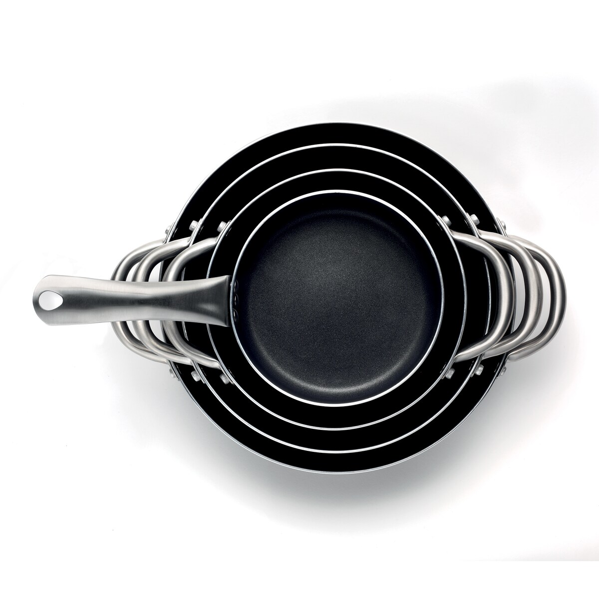 Batería de cocina de 4 piezas Aluminio Basics El Corte Inglés Negro-3