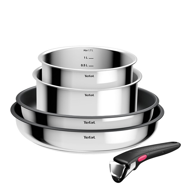 Imagen 0 de Set de 4 piezas acero inoxidable + mango extraíble Ingenio Tefal