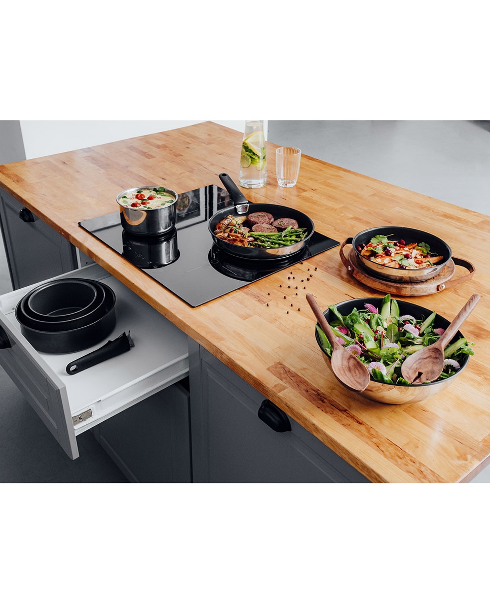 Conjunto de 4 Peças de Aço Inoxidável + Cabo Amovível Ingenio Aço-10