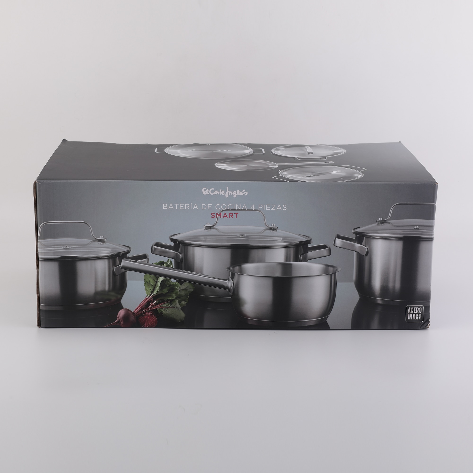Trem de Cozinha de 4 Peças de Aço Inoxidável sem Antiaderente Smart Aço-10
