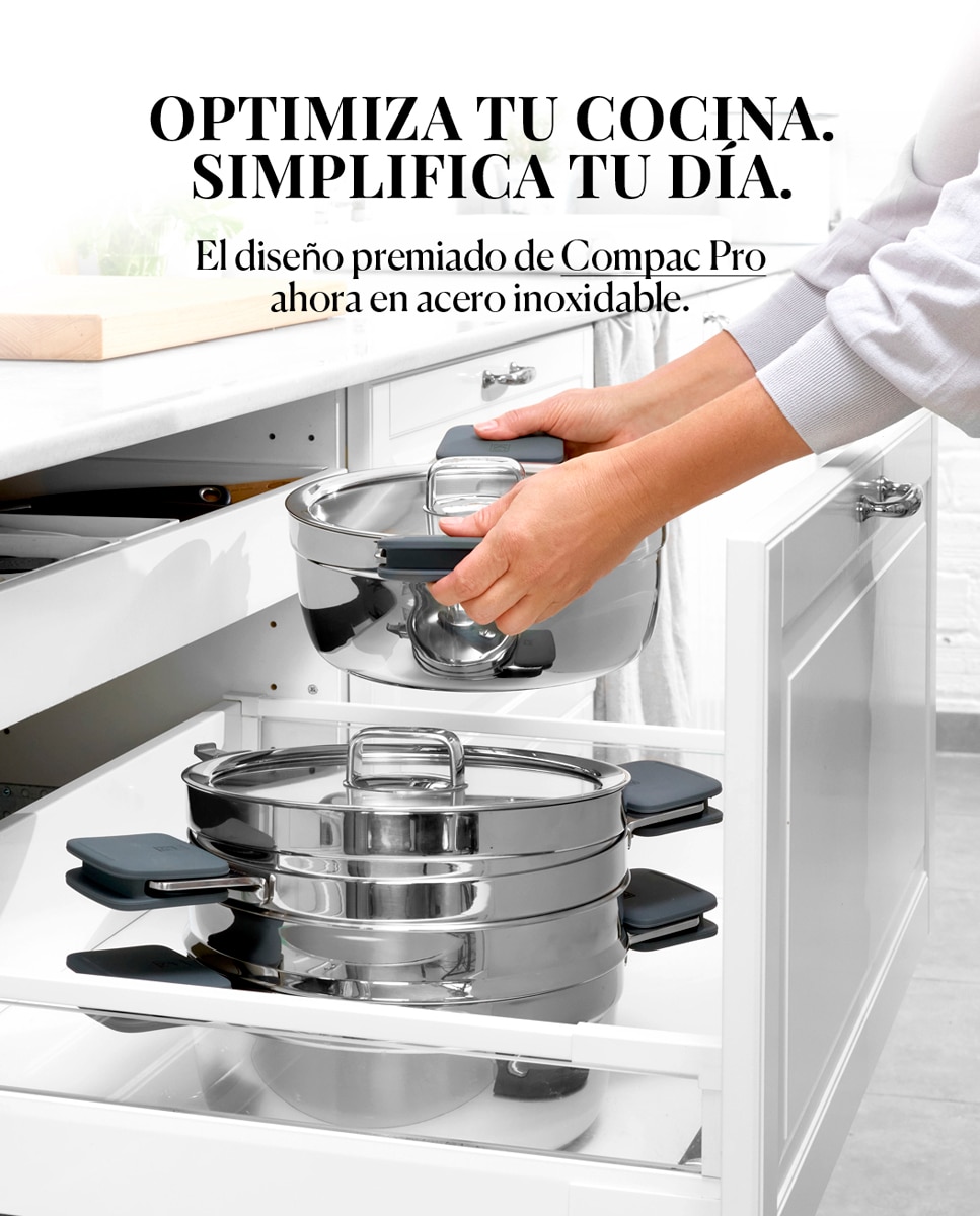 Set de cocina Bra Compac Inox 4 piezas+mango y tapa - Acero Acero-5