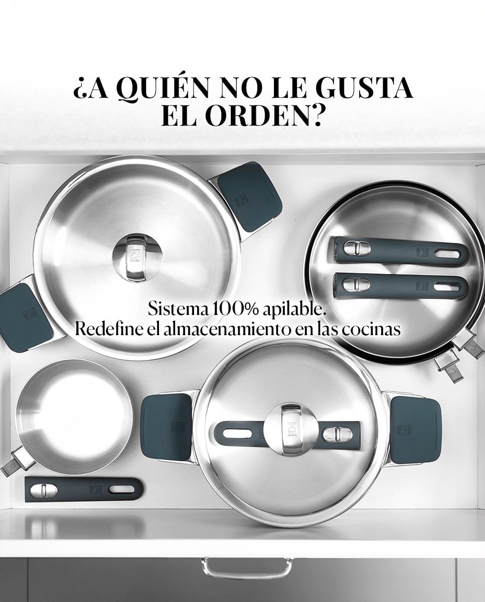 Set de cocina Bra Compac Inox 4 piezas+mango y tapa - Acero Acero-6