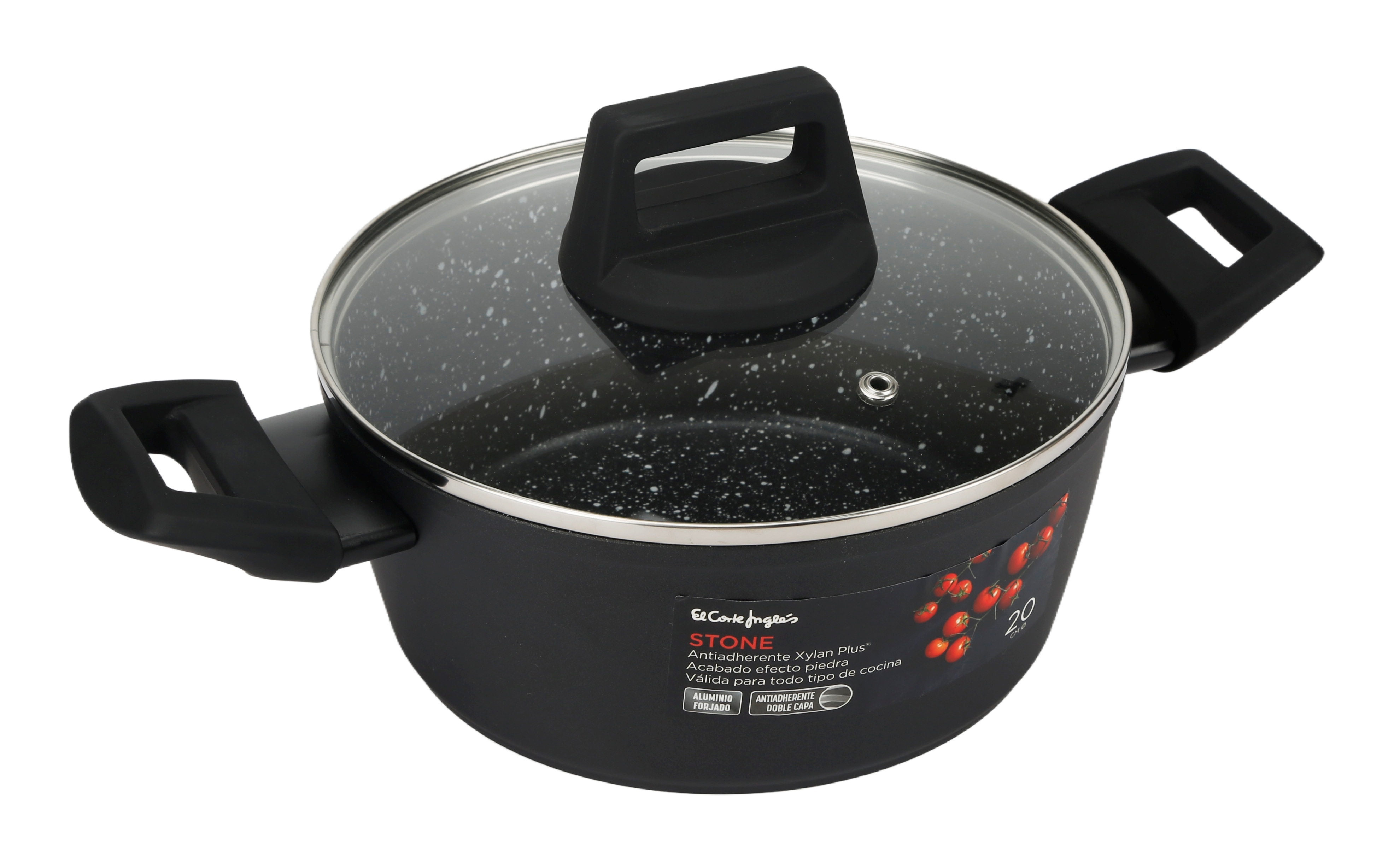 Cacerola de aluminio forjado efecto piedra Stone Negro-2