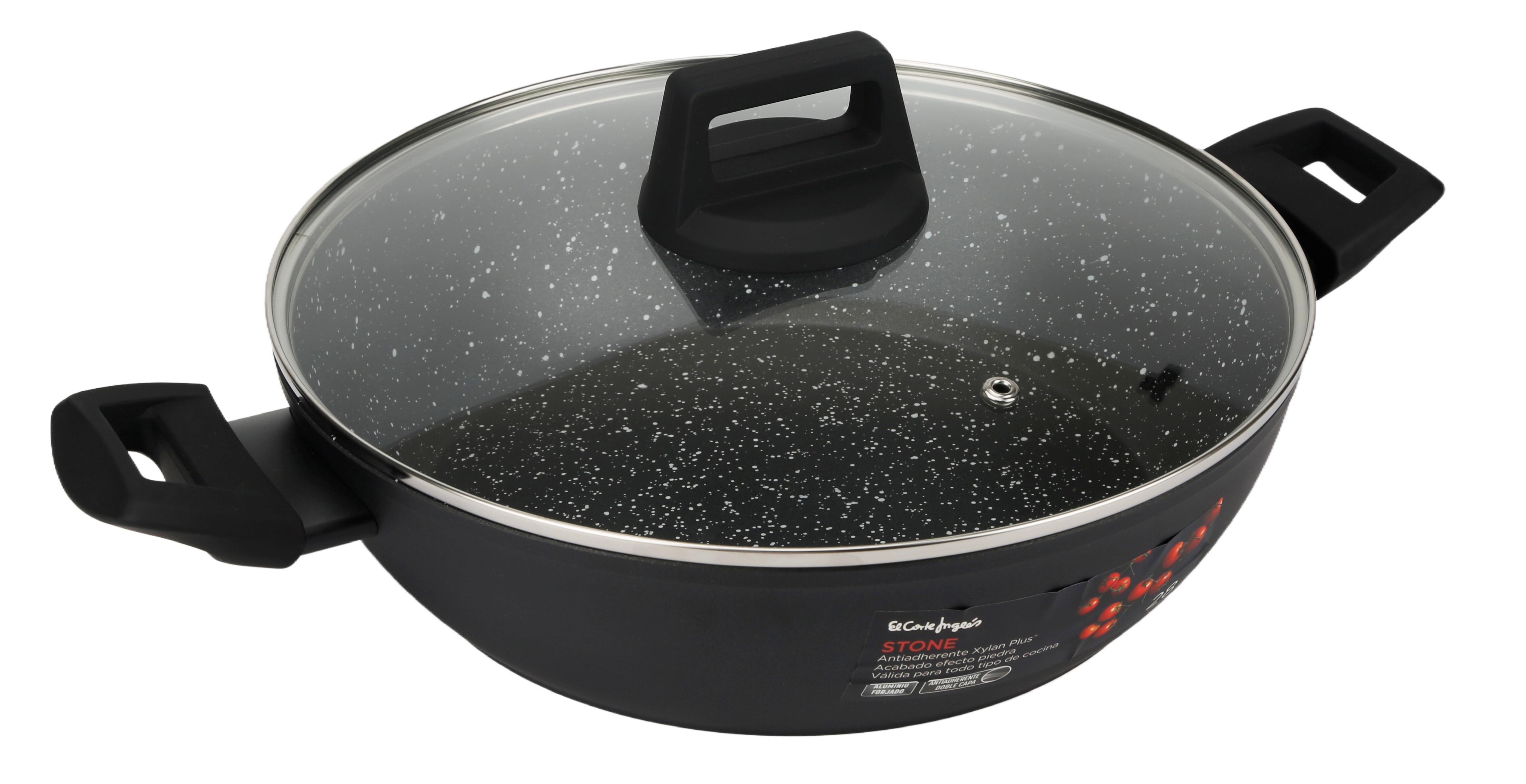 Cacerola baja de aluminio forjado efecto piedra Stone Negro-2