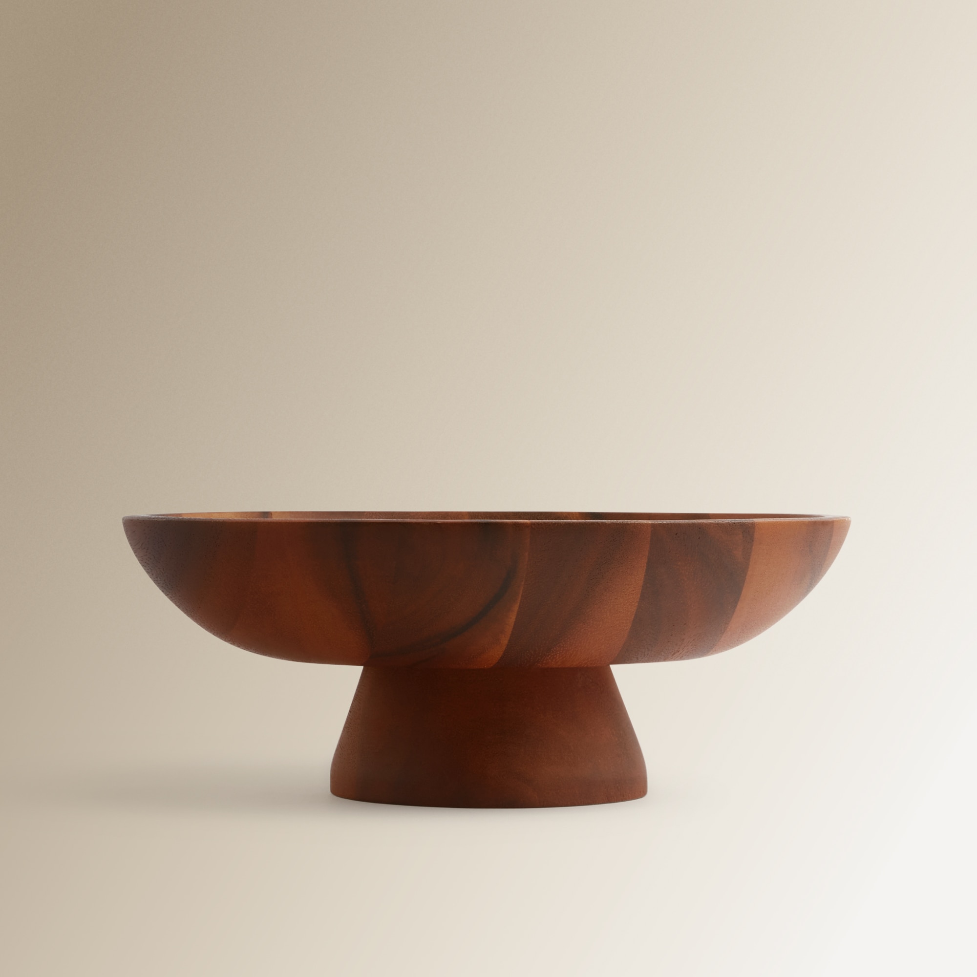 Fruteira com base de madeira de acácia Natural-2