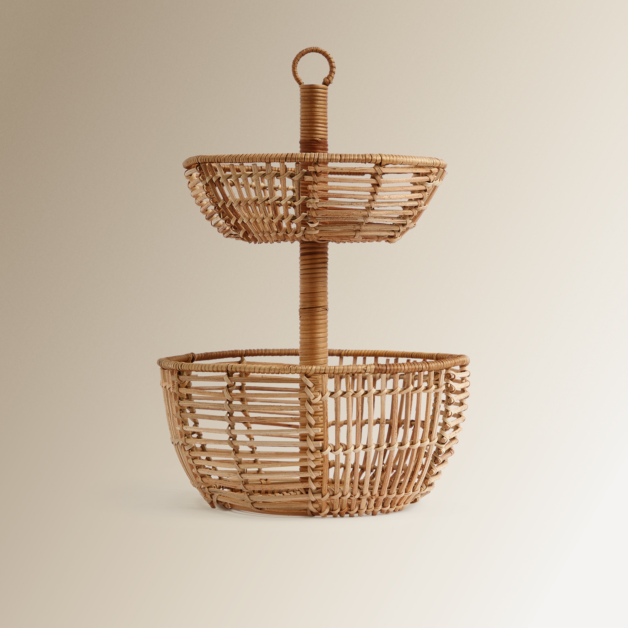 Fruteira de Rotim com 2 Andares Natural-2