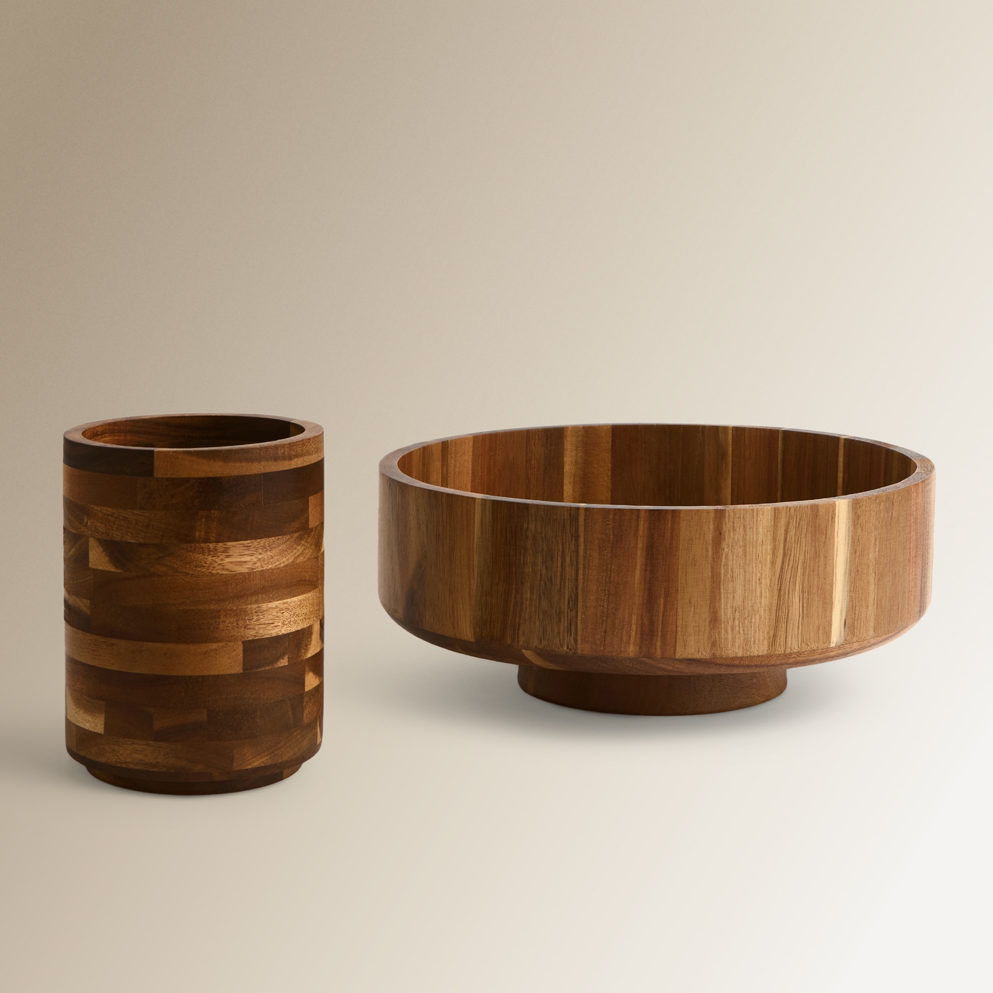 Fruteiro de Madeira de Acácia Natural-4