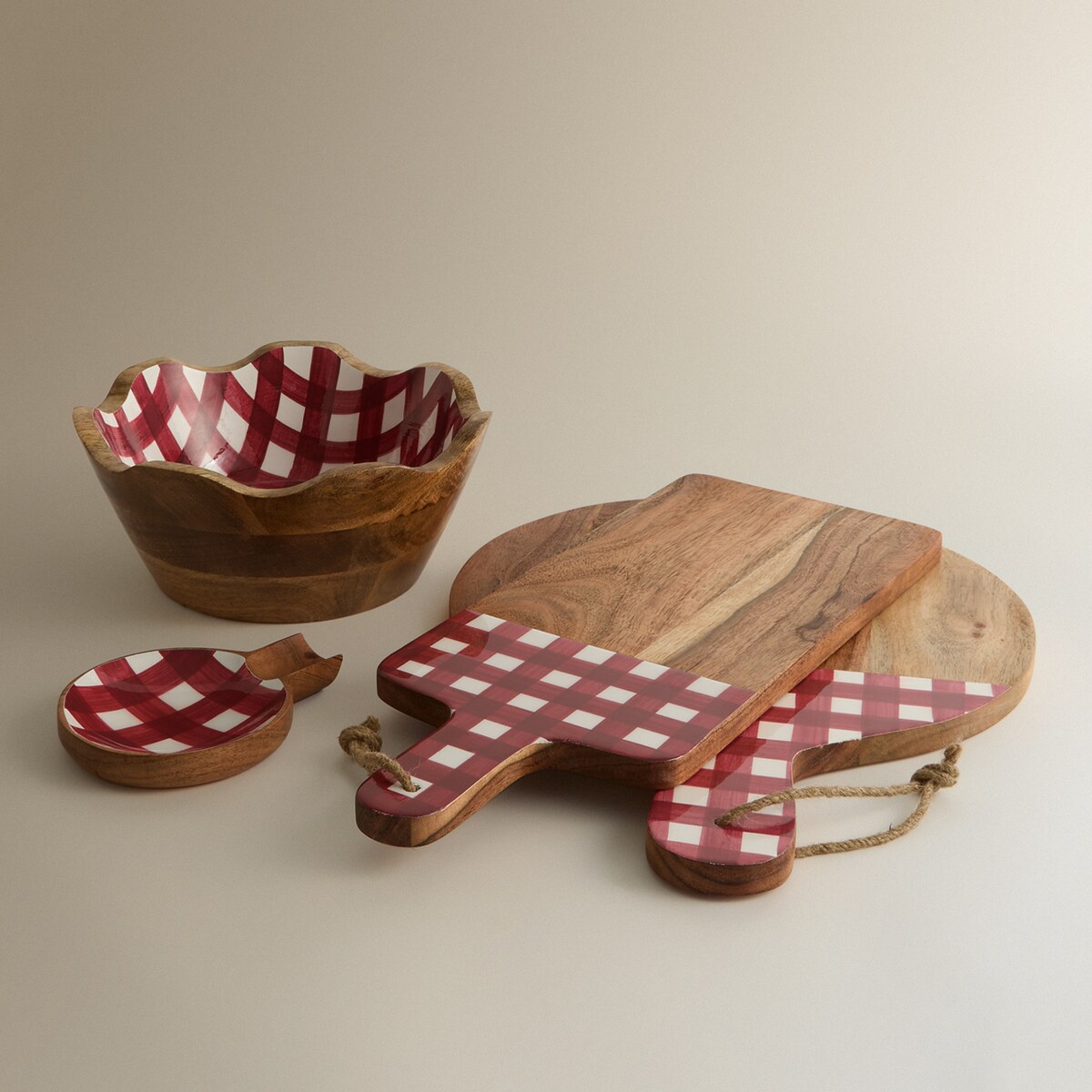 Fruteira Envernizada Farm Vermelho-5