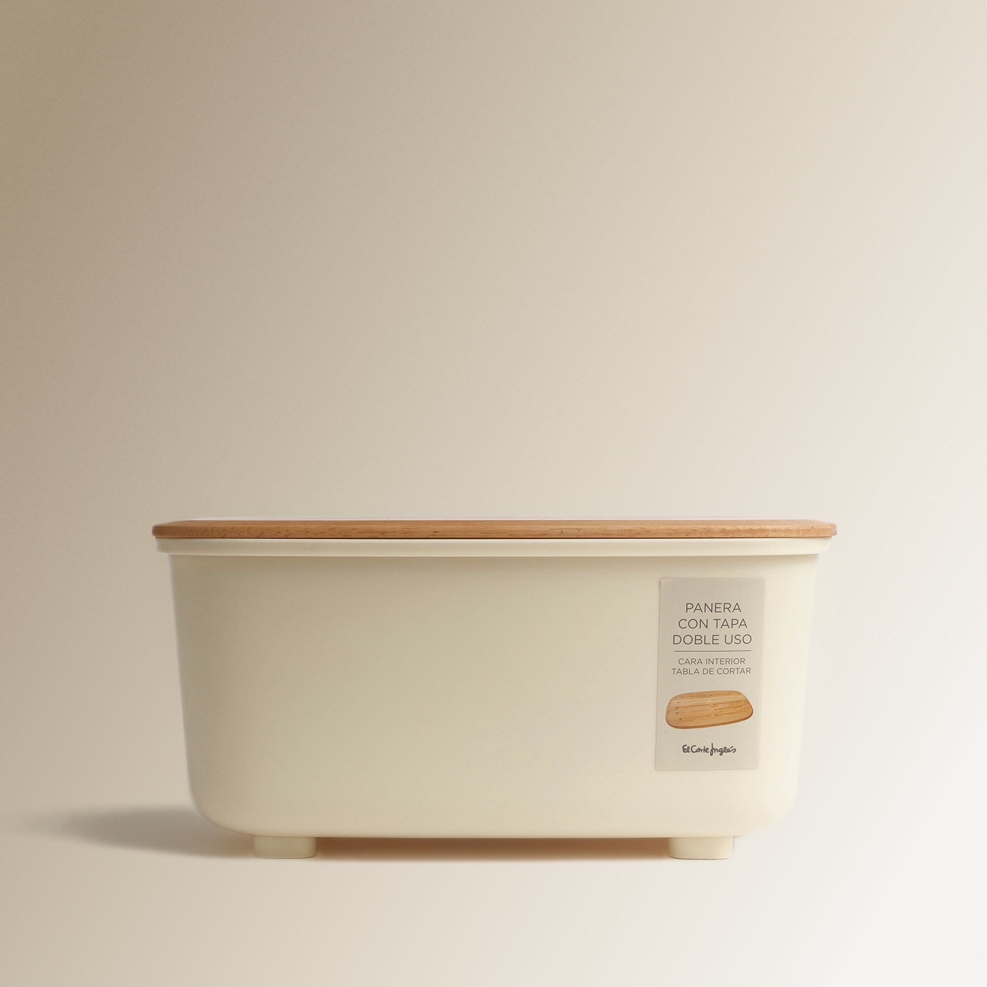 Panera con tapa de madera El Corte Inglés Beige-4