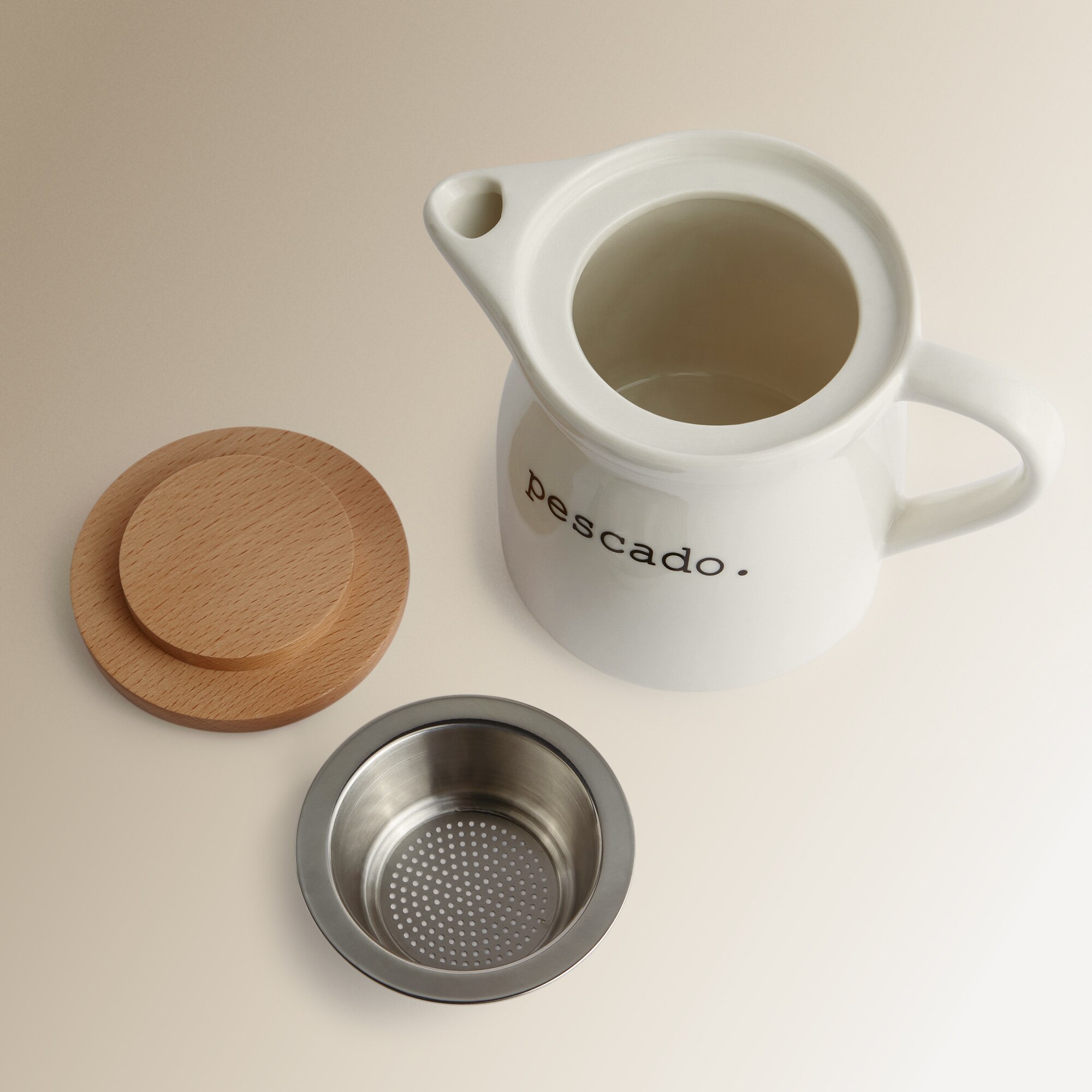 Conjunto de 2 Molheiras para Carne e Peixe em Cerâmica Branco-5