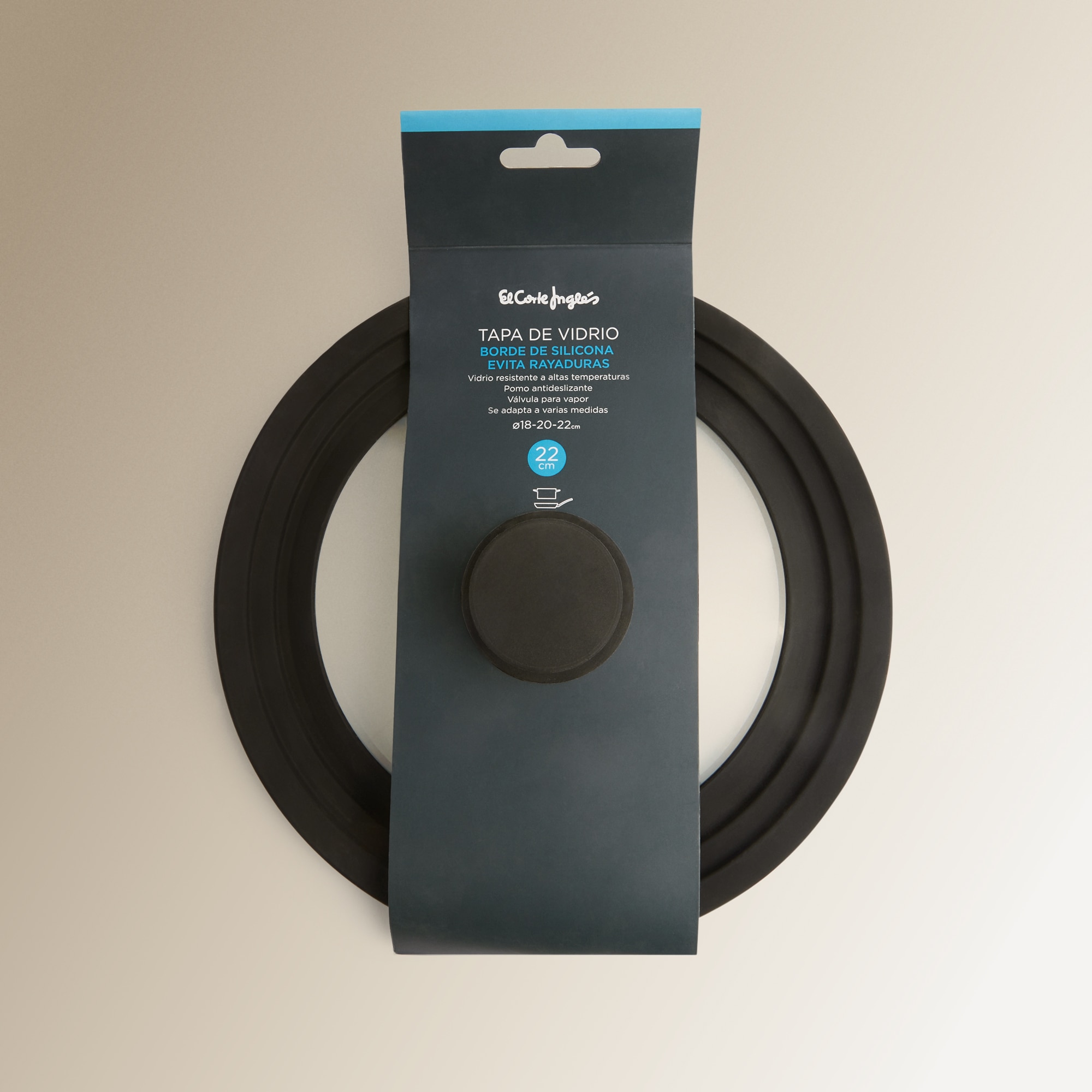 Tapa de vidrio con borde de silicona El Corte Inglés Cristal-4