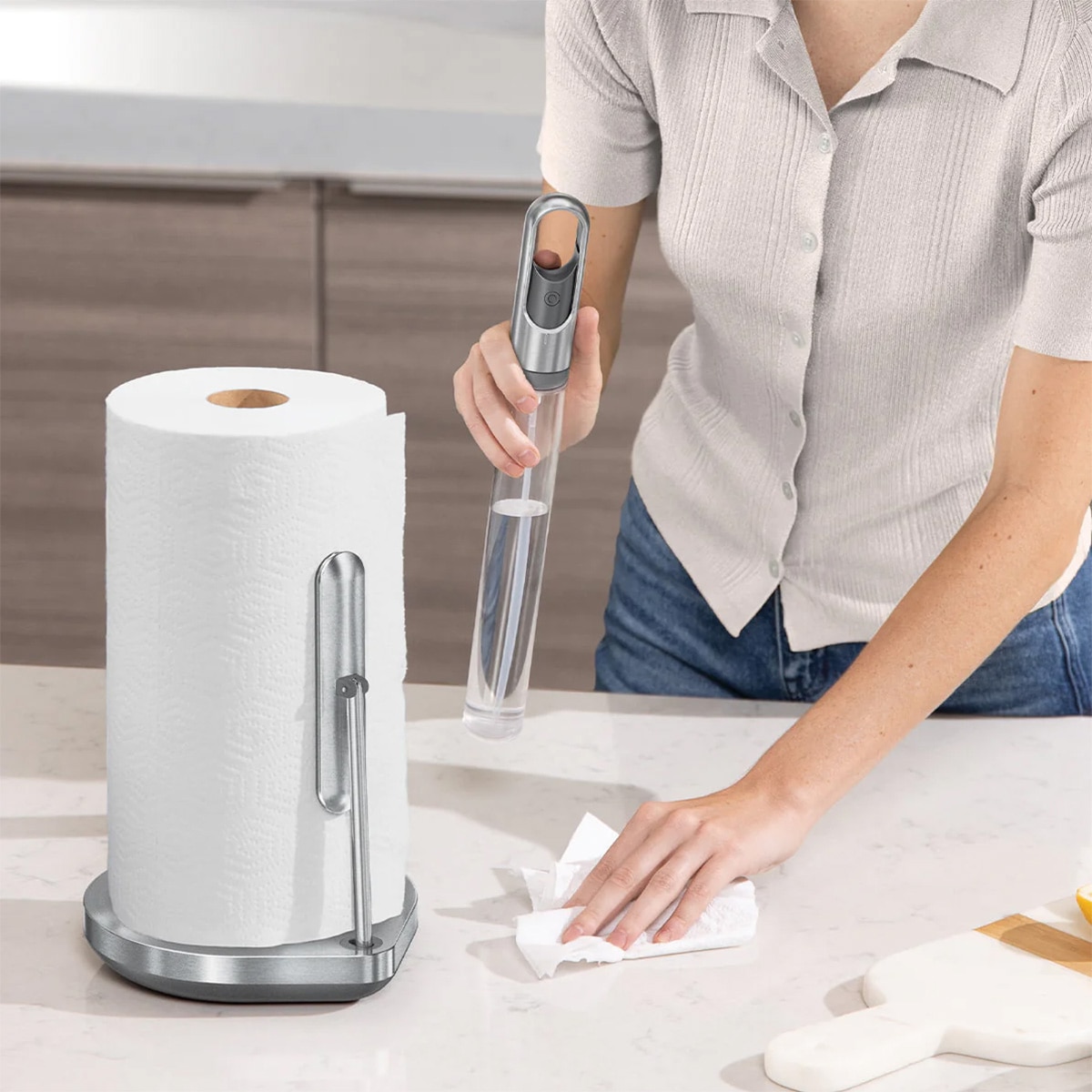 Porta-rolos de Papel com Pulverizador KT1196 Aço-5