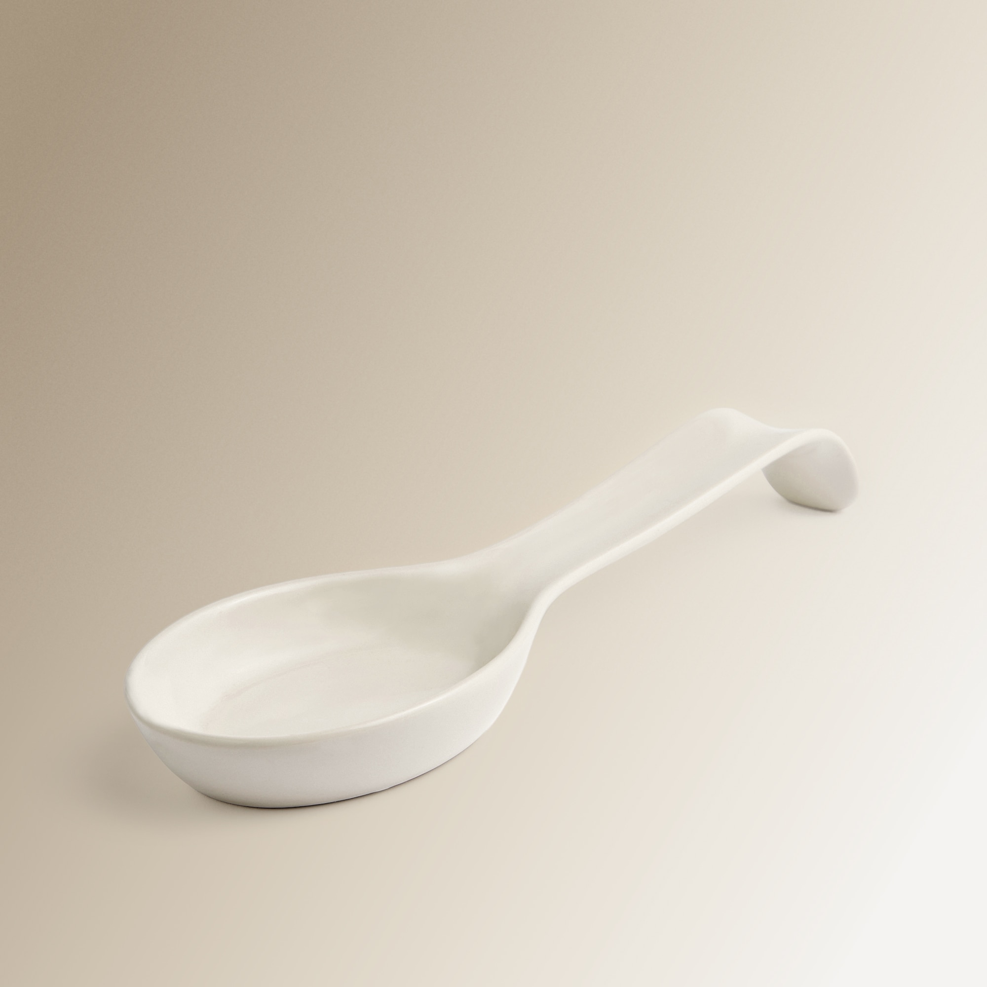 Base para colher de cerâmica Ecru Bege-2