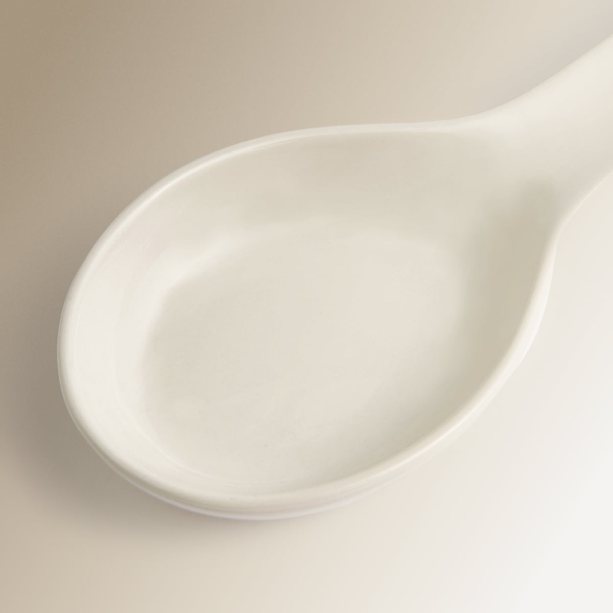 Base para colher de cerâmica Ecru Bege-3