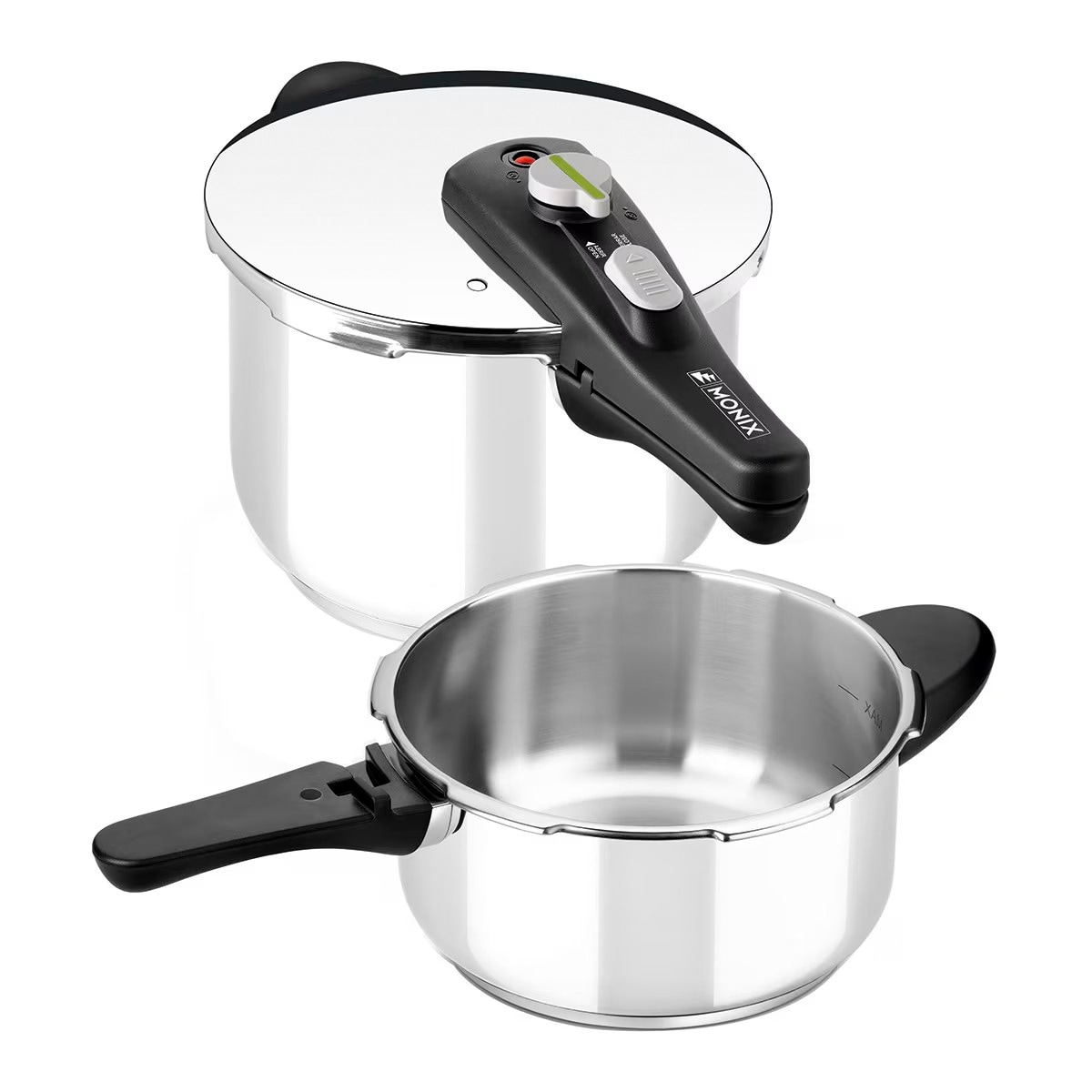 Set de 2 ollas a presión superrápidas 4 L y 6 L Speed Monix Acero-1