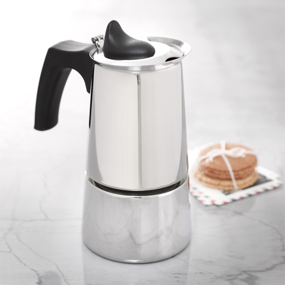 Cafetera italiana de acero inoxidable apta inducción El Corte Inglés Acero-2