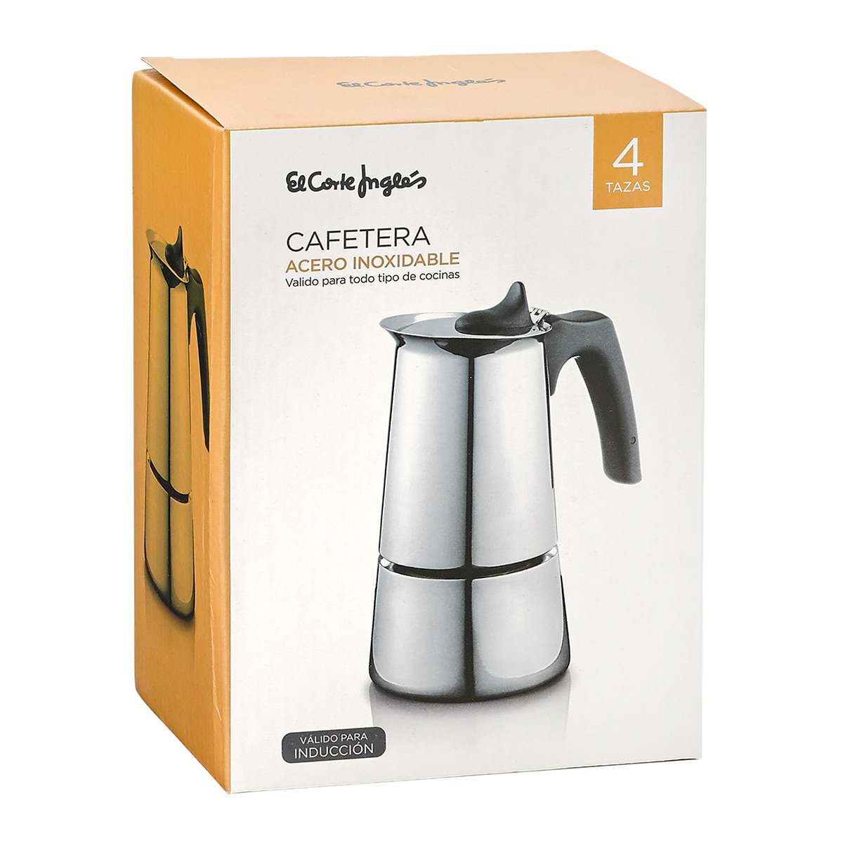 Cafetera italiana de acero inoxidable apta inducción El Corte Inglés Acero-4
